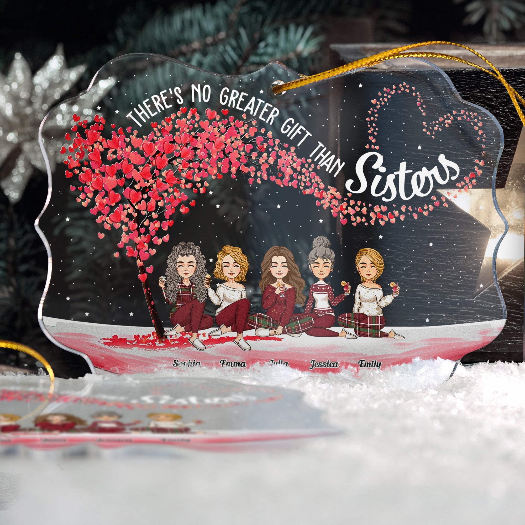 There's No Greater Gift Than Sisters - Personalized Acrylic Ornament