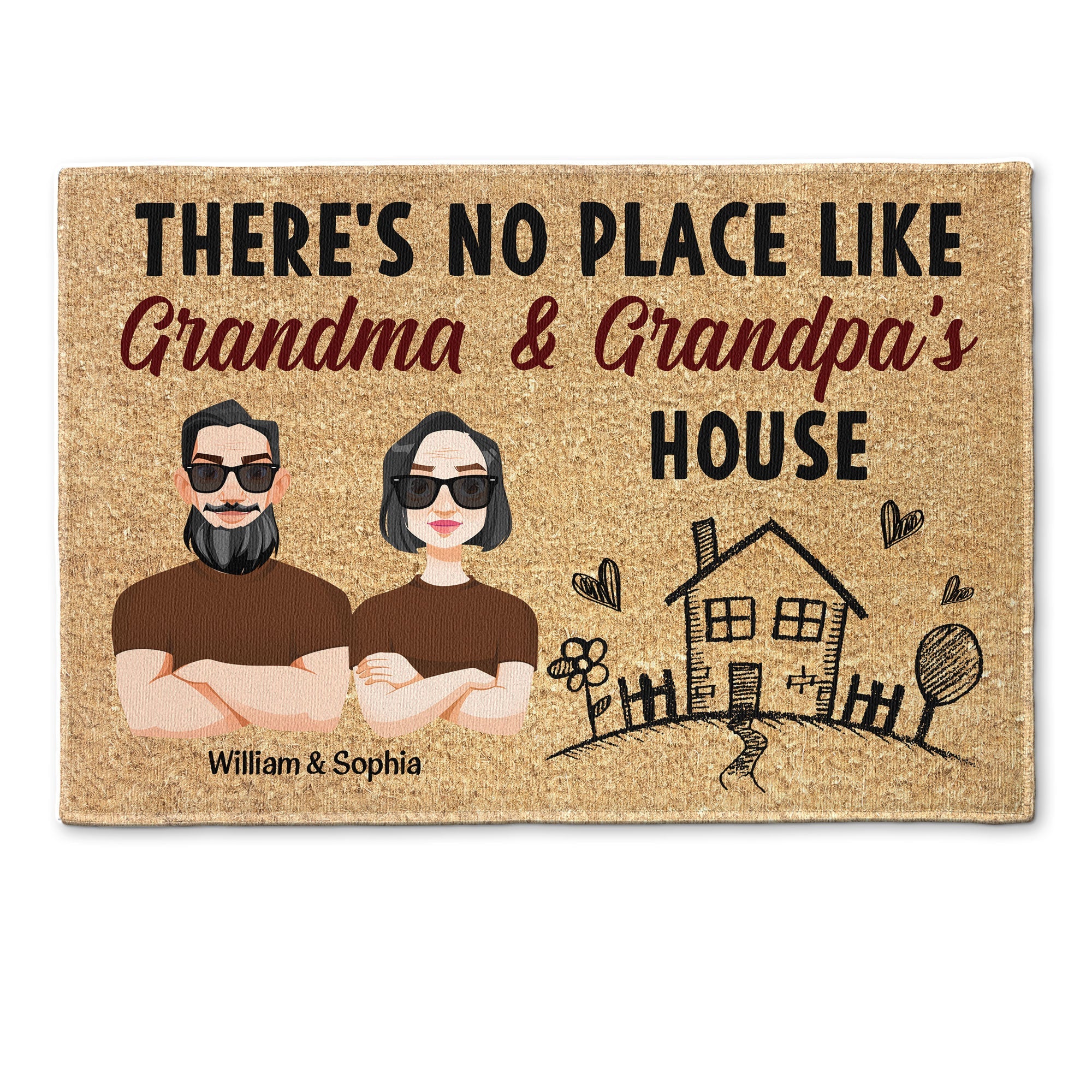 There's No Place Like Grandparent's House - Personalized Doormat