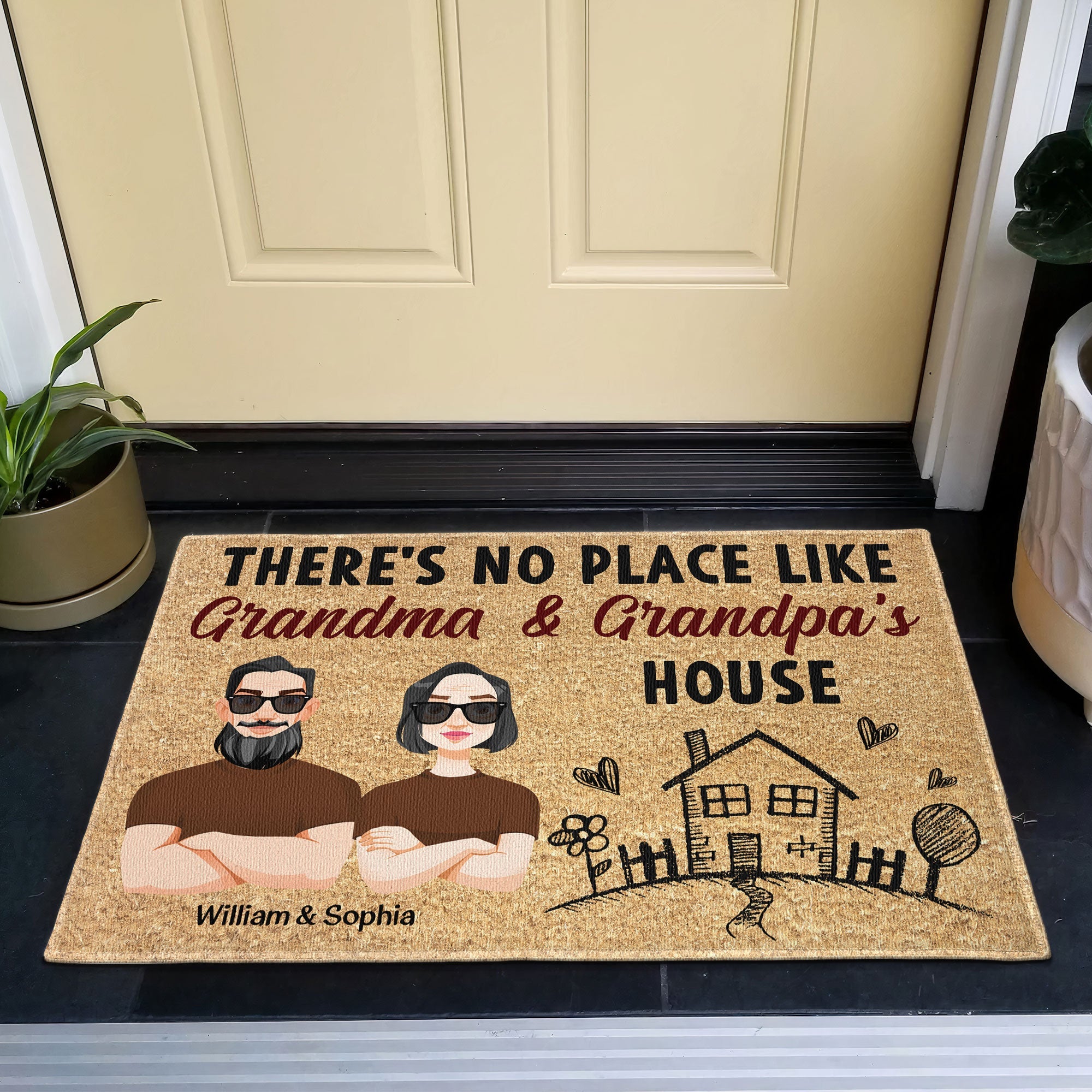 There's No Place Like Grandparent's House - Personalized Doormat