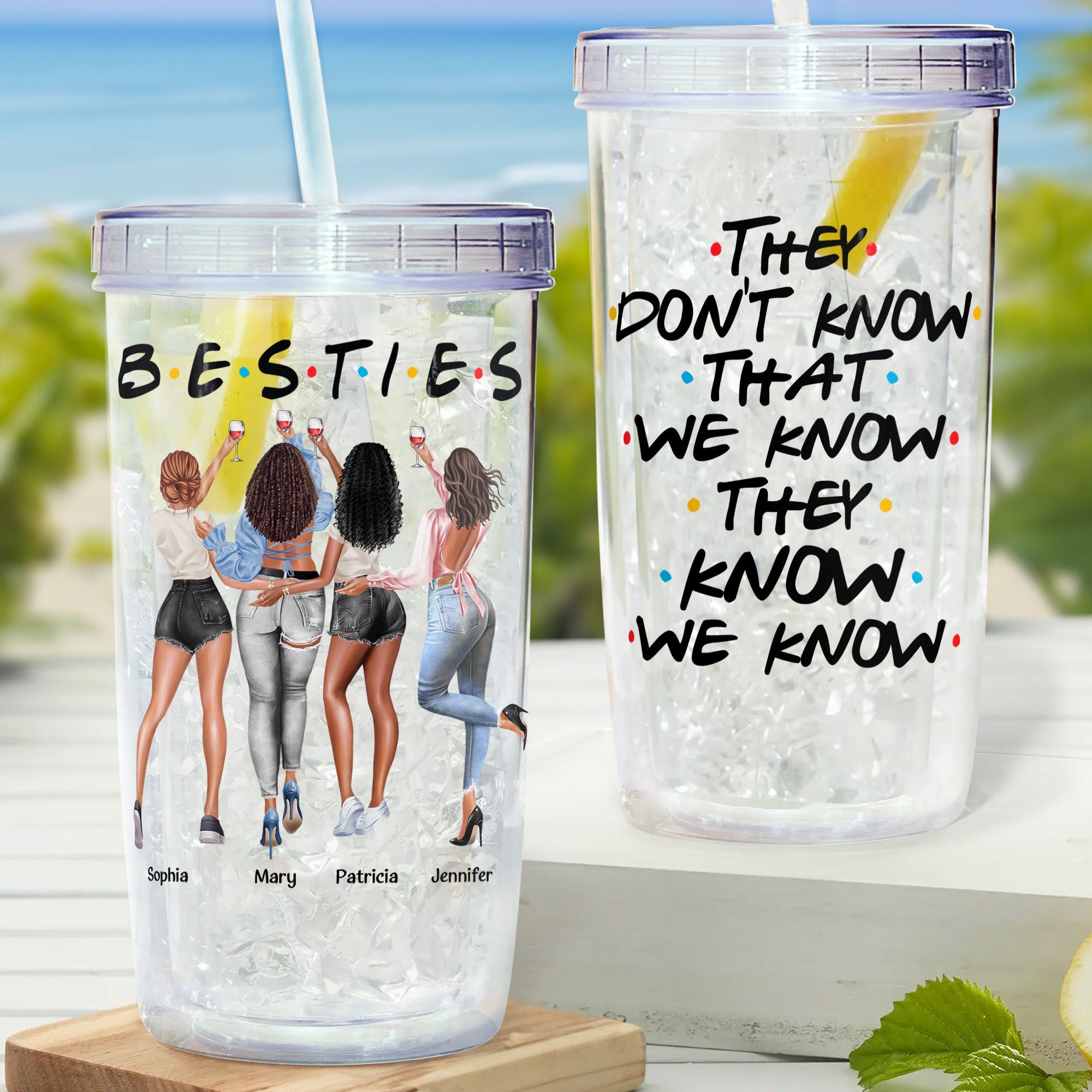 They Don't Know That We Know - Personalized Acrylic Insulated Tumbler With Straw