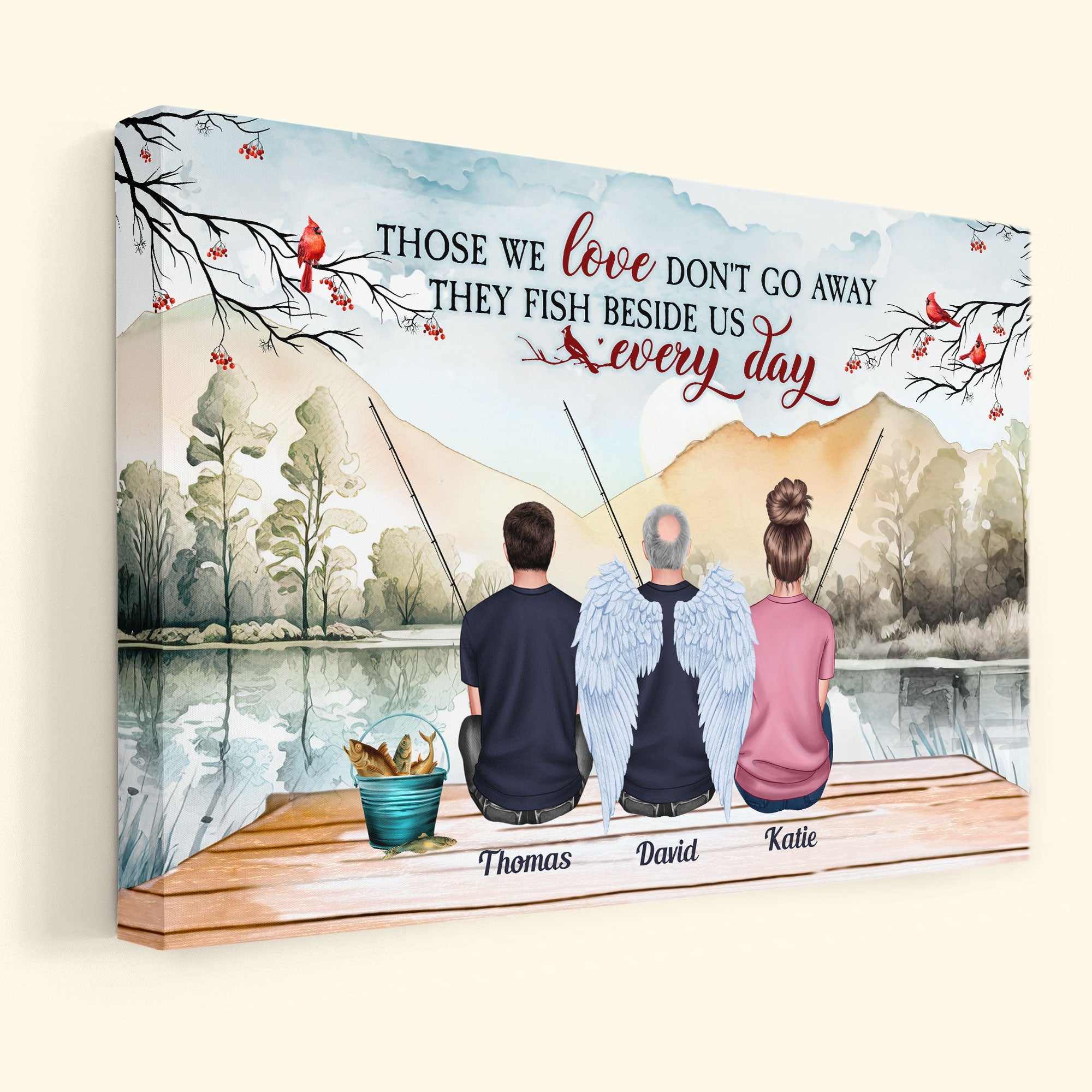 They Fish Beside Us Every Day - Personalized Wrapped Canvas