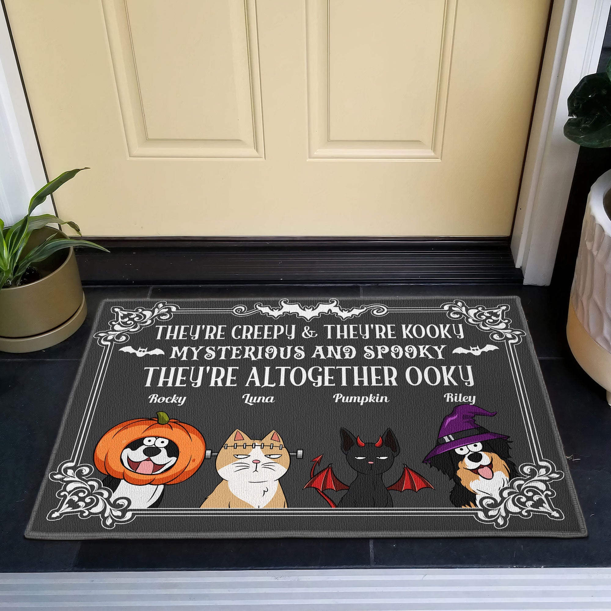 They're Altogether Ooky - Personalized Doormat