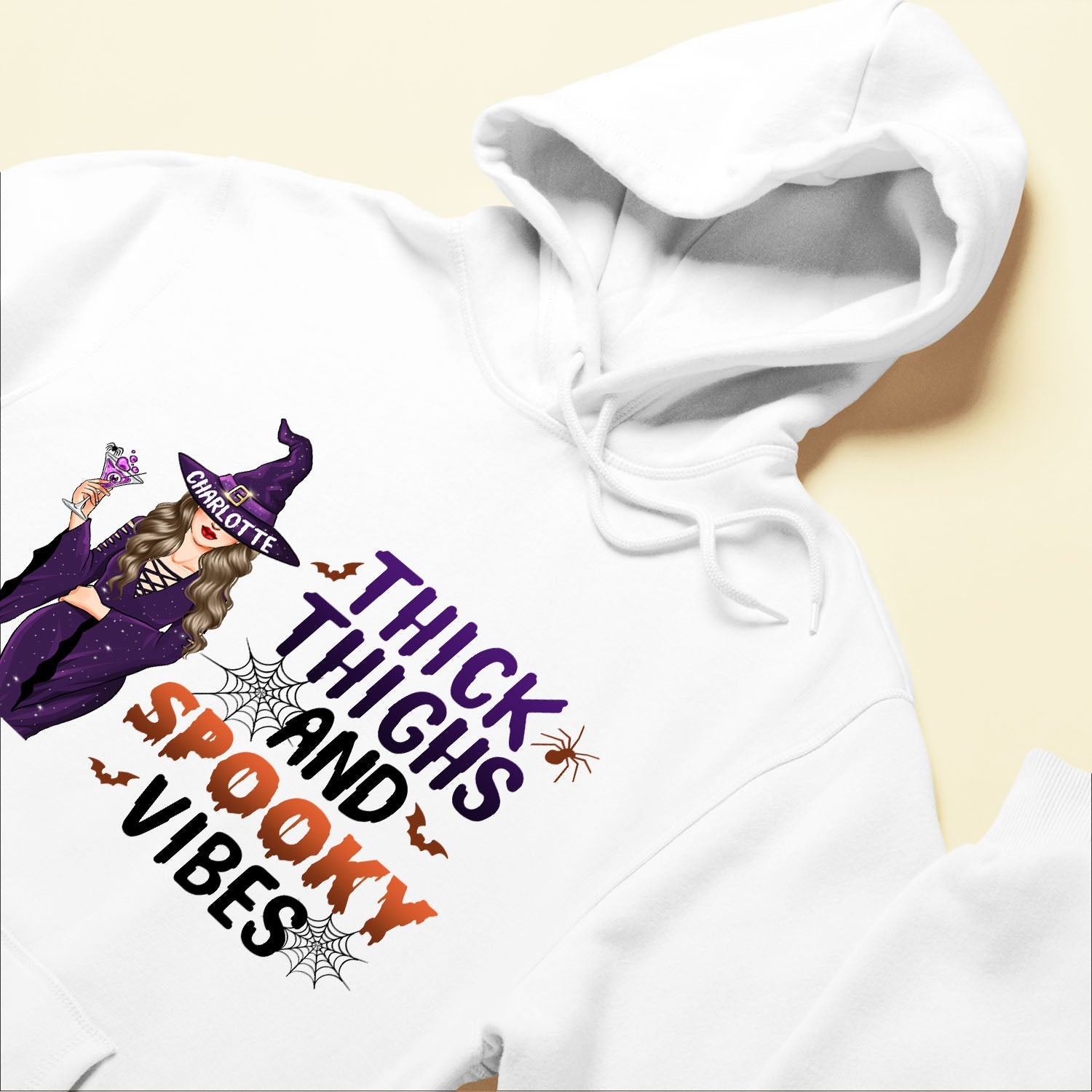 Thick Thighs And Spooky Vibes - Personalized Shirt - Halloween Gift For Witches