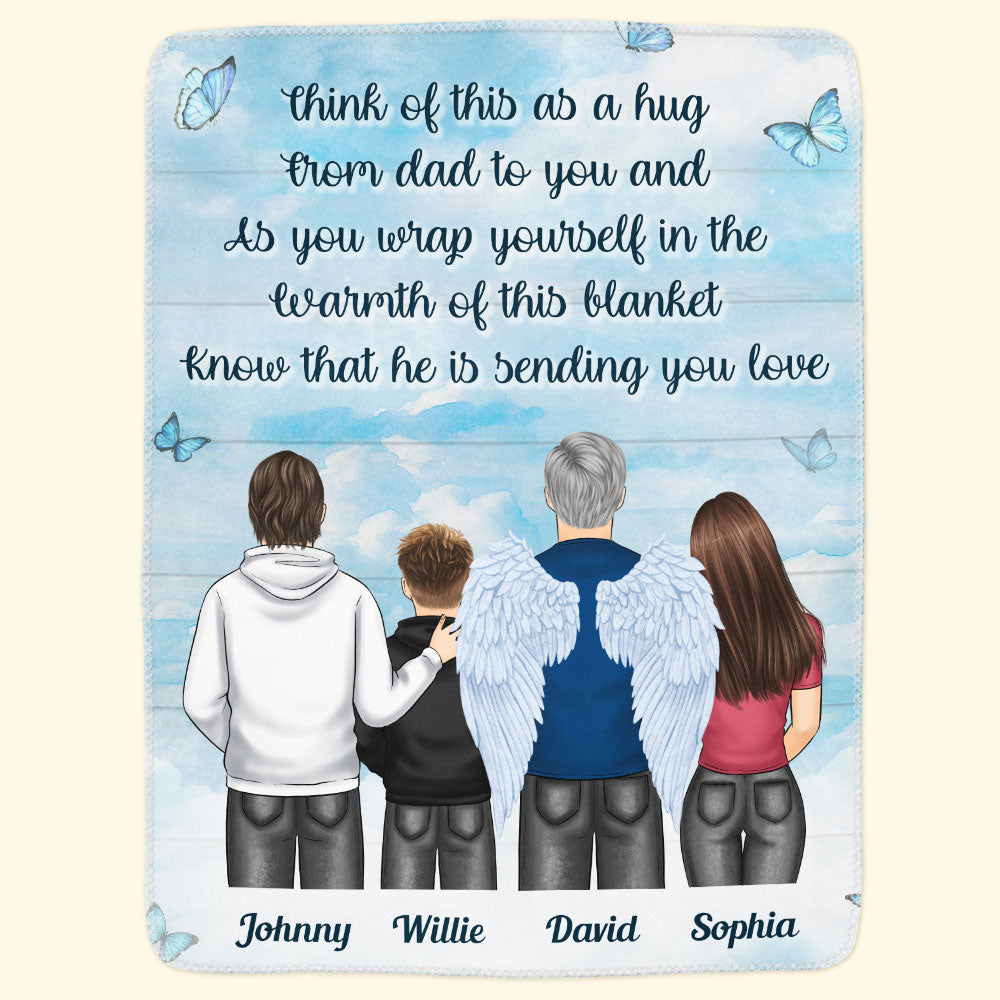 Think Of This As A Hug From Dad To You - Personalized Blanket