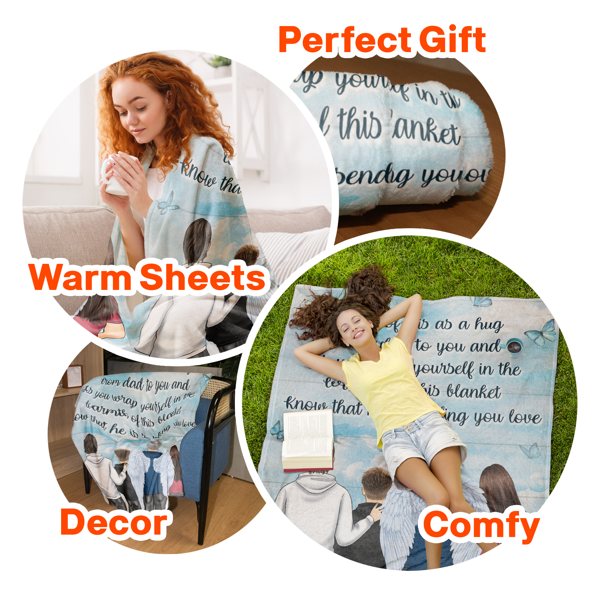 Think Of This As A Hug From Dad To You - Personalized Blanket