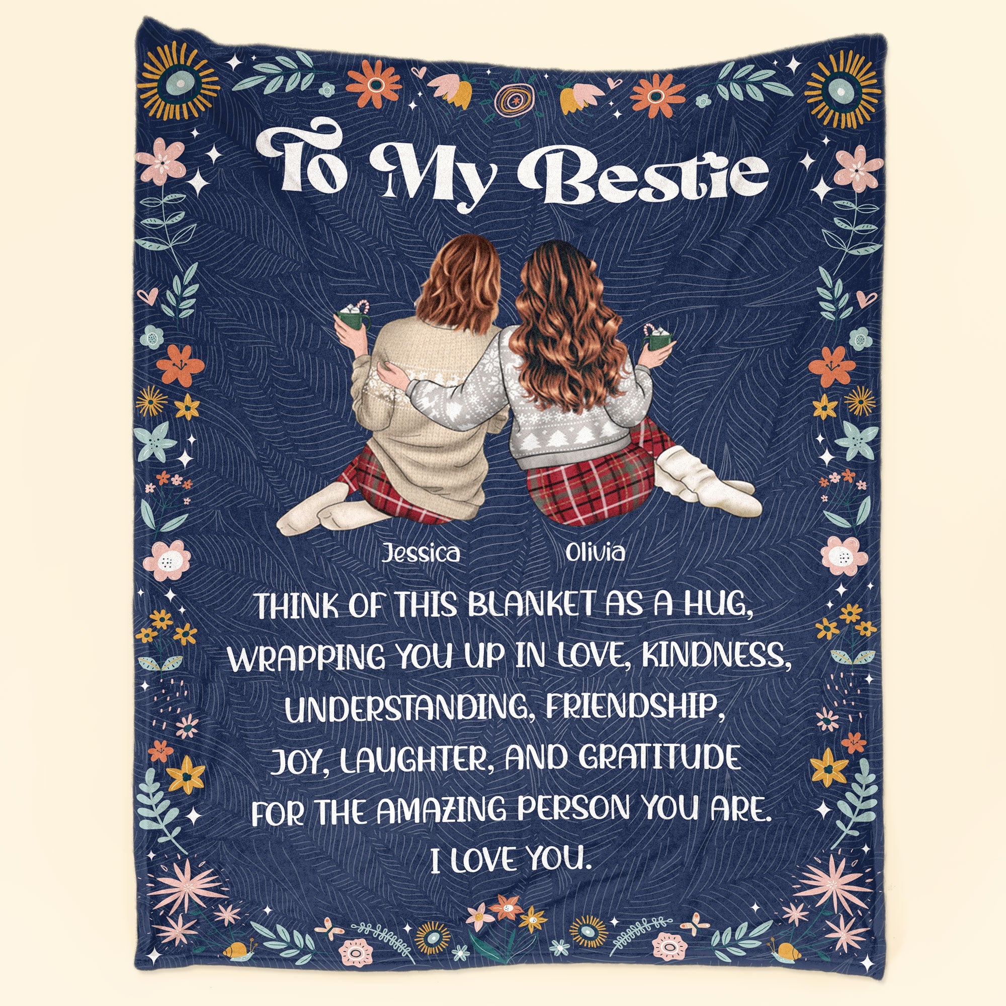 Think Of This Christmas Blanket As A Hug - Personalized Blanket