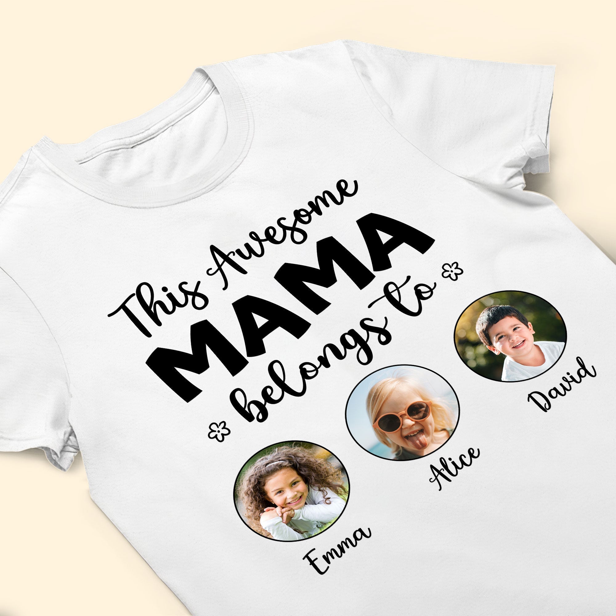 This Awesome Mama Belongs To - Personalized Photo Shirt