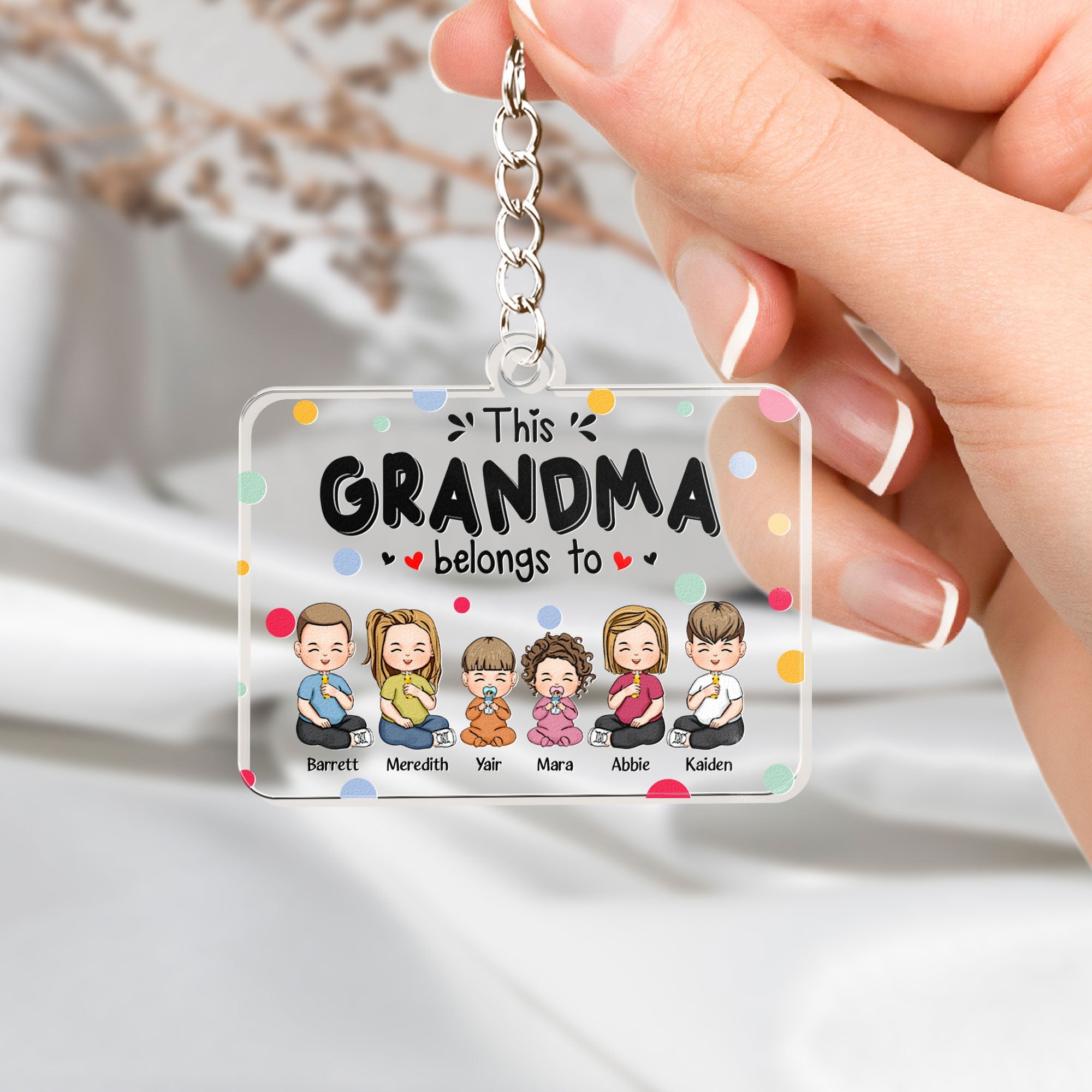 This Grandma Belongs To - Personalized Acrylic Keychain