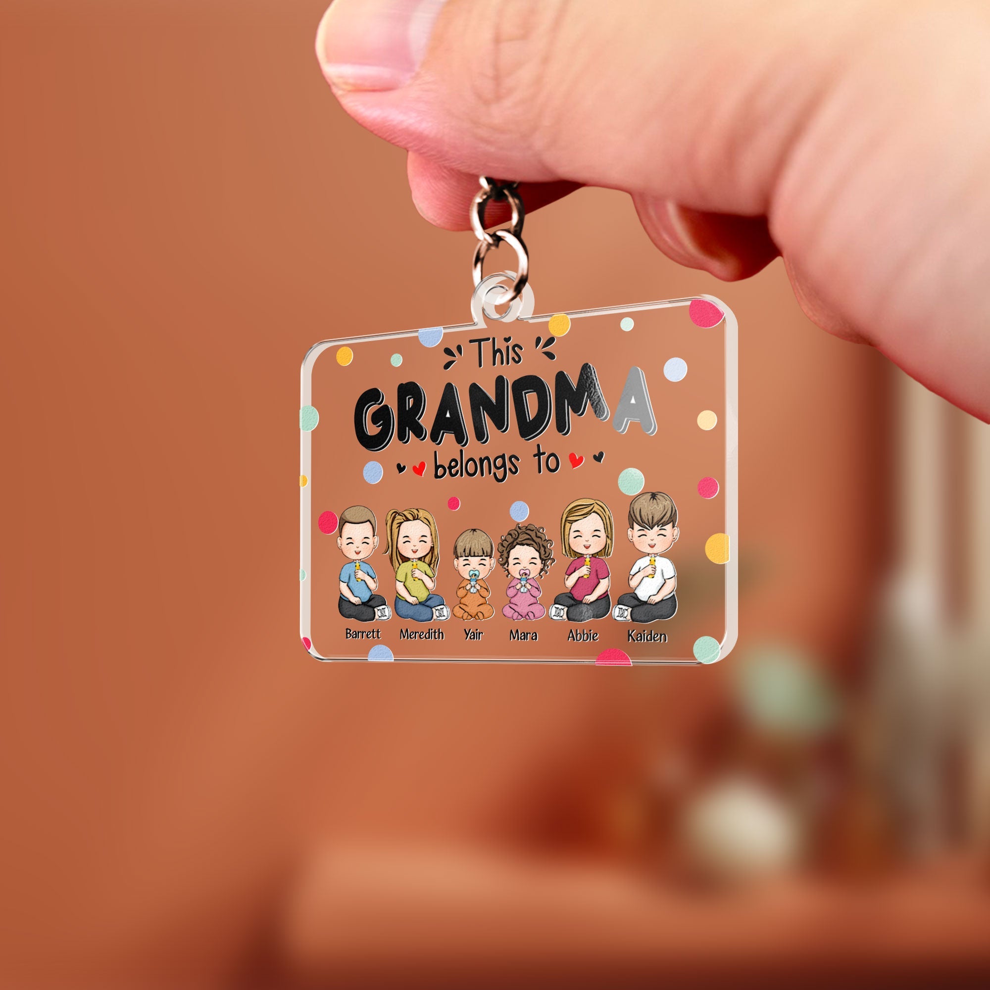 This Grandma Belongs To - Personalized Acrylic Keychain