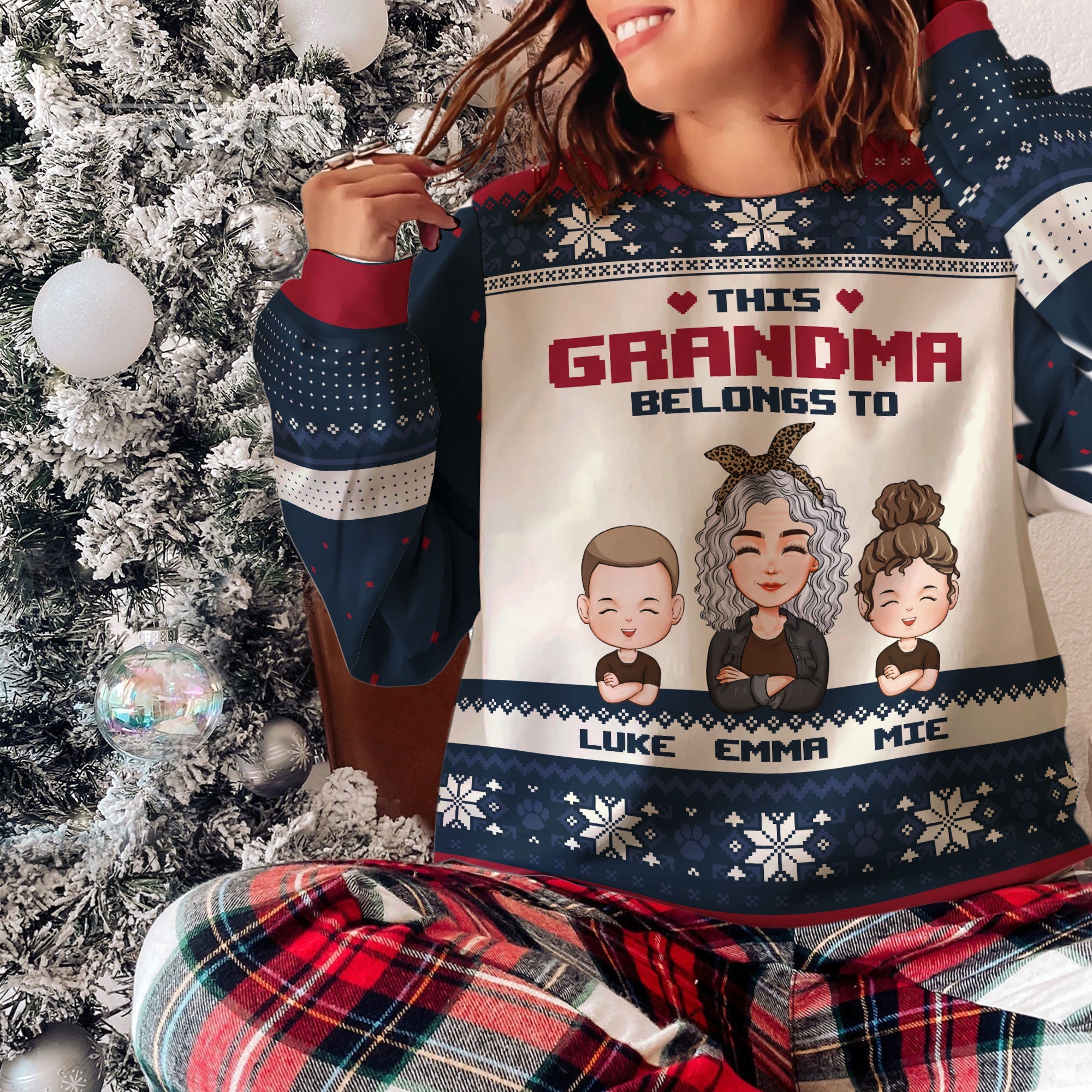 This Grandma Belongs To - Personalized Ugly Sweater