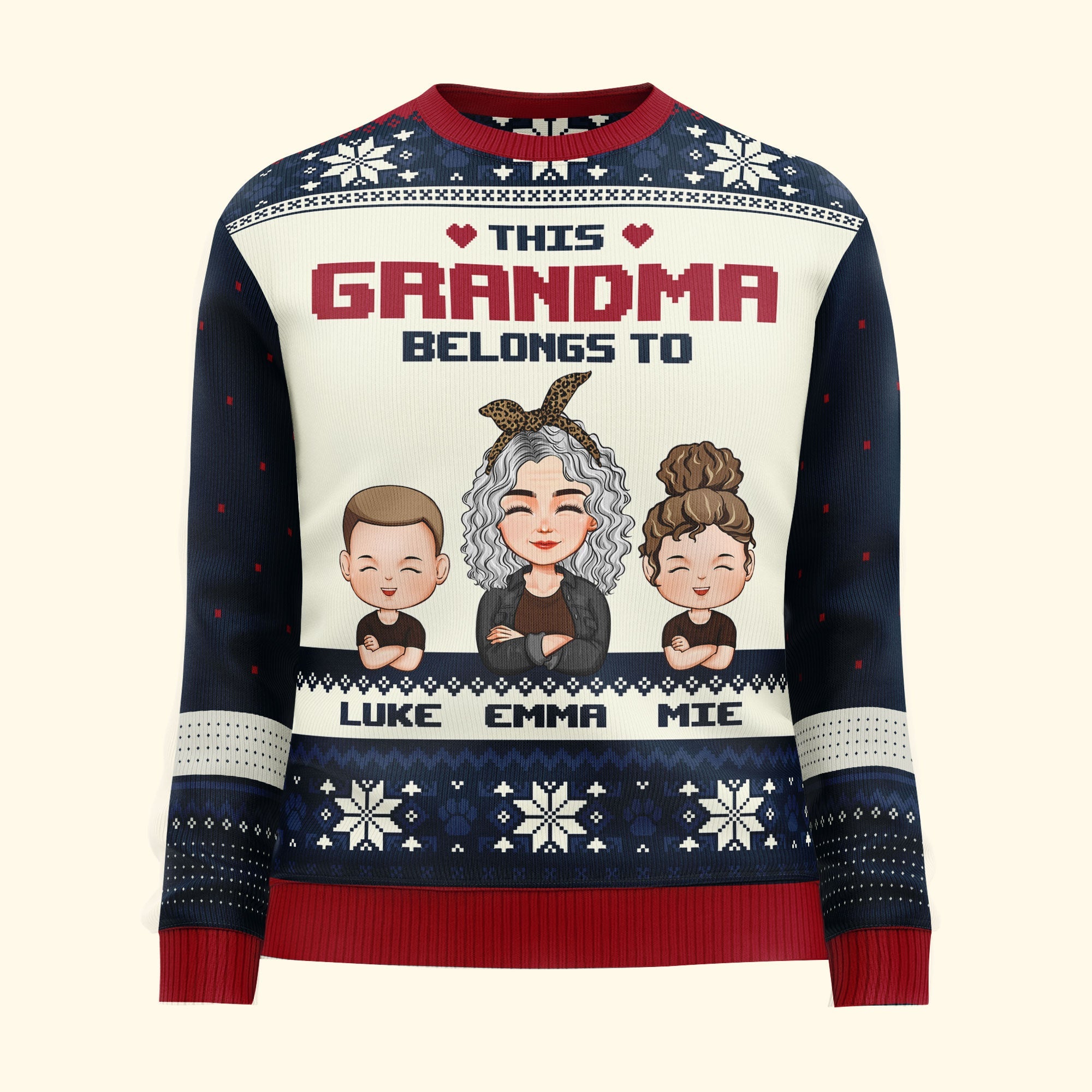 This Grandma Belongs To - Personalized Ugly Sweater