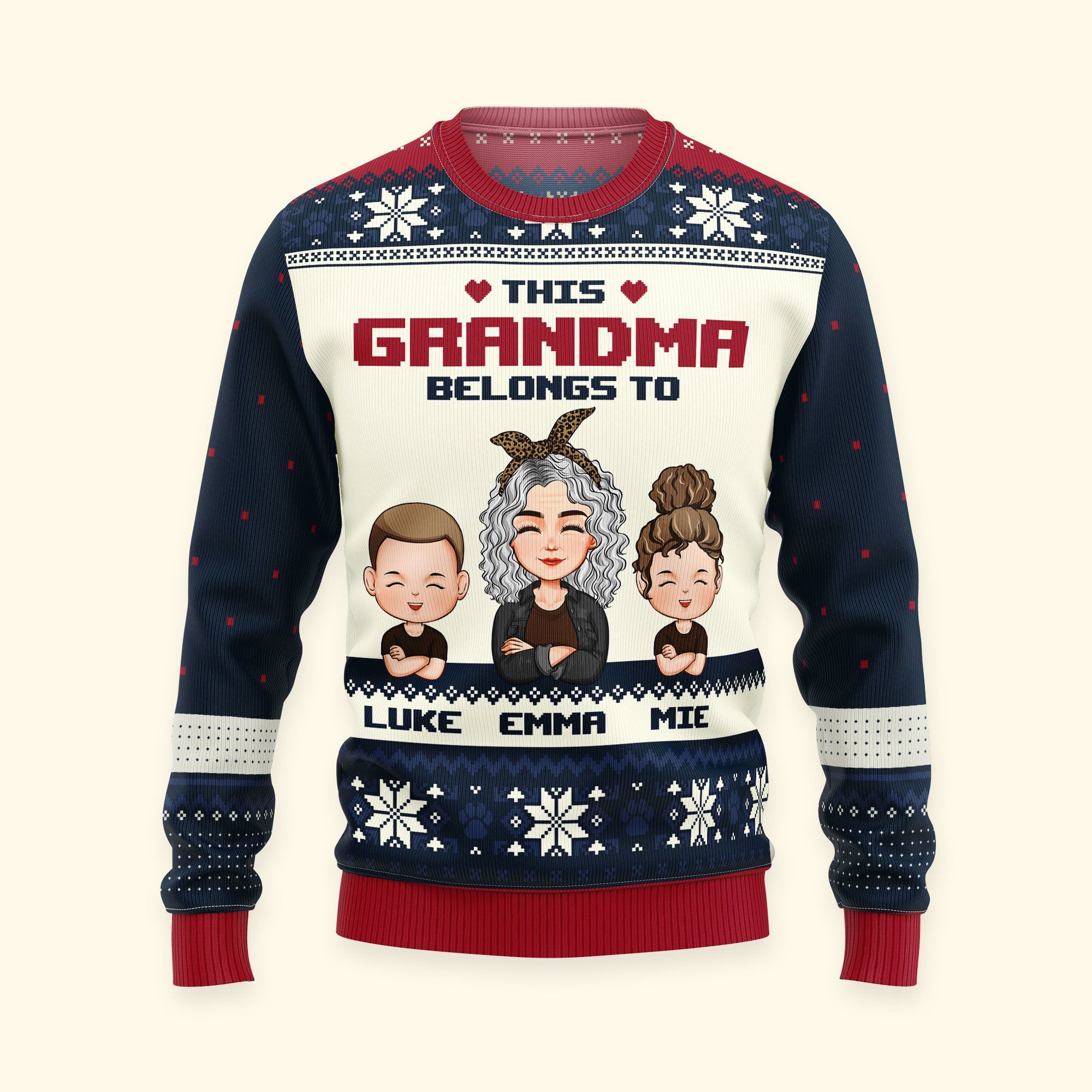 This Grandma Belongs To - Personalized Ugly Sweater