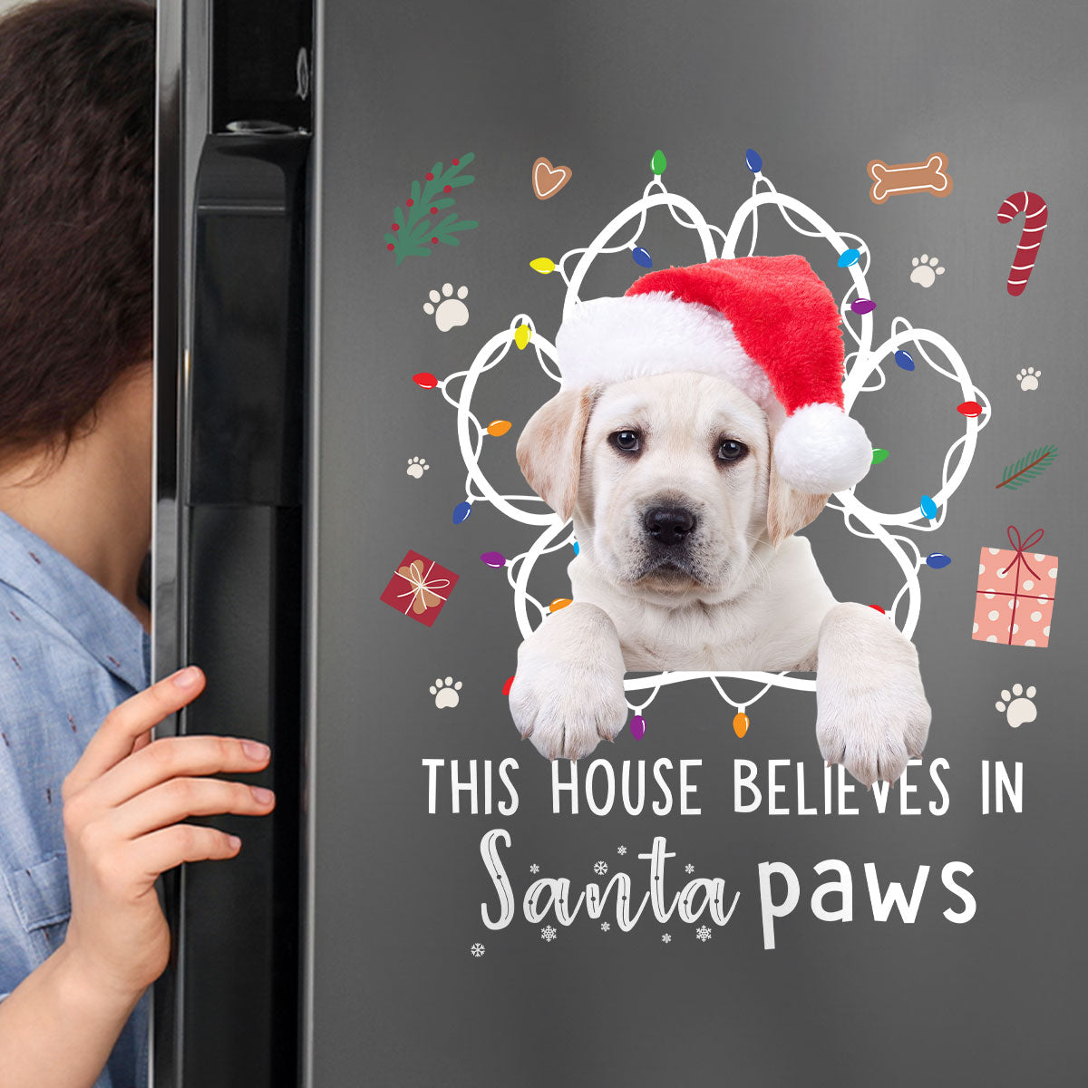 This House Believes In Santa Paws - Personalized Photo Decal