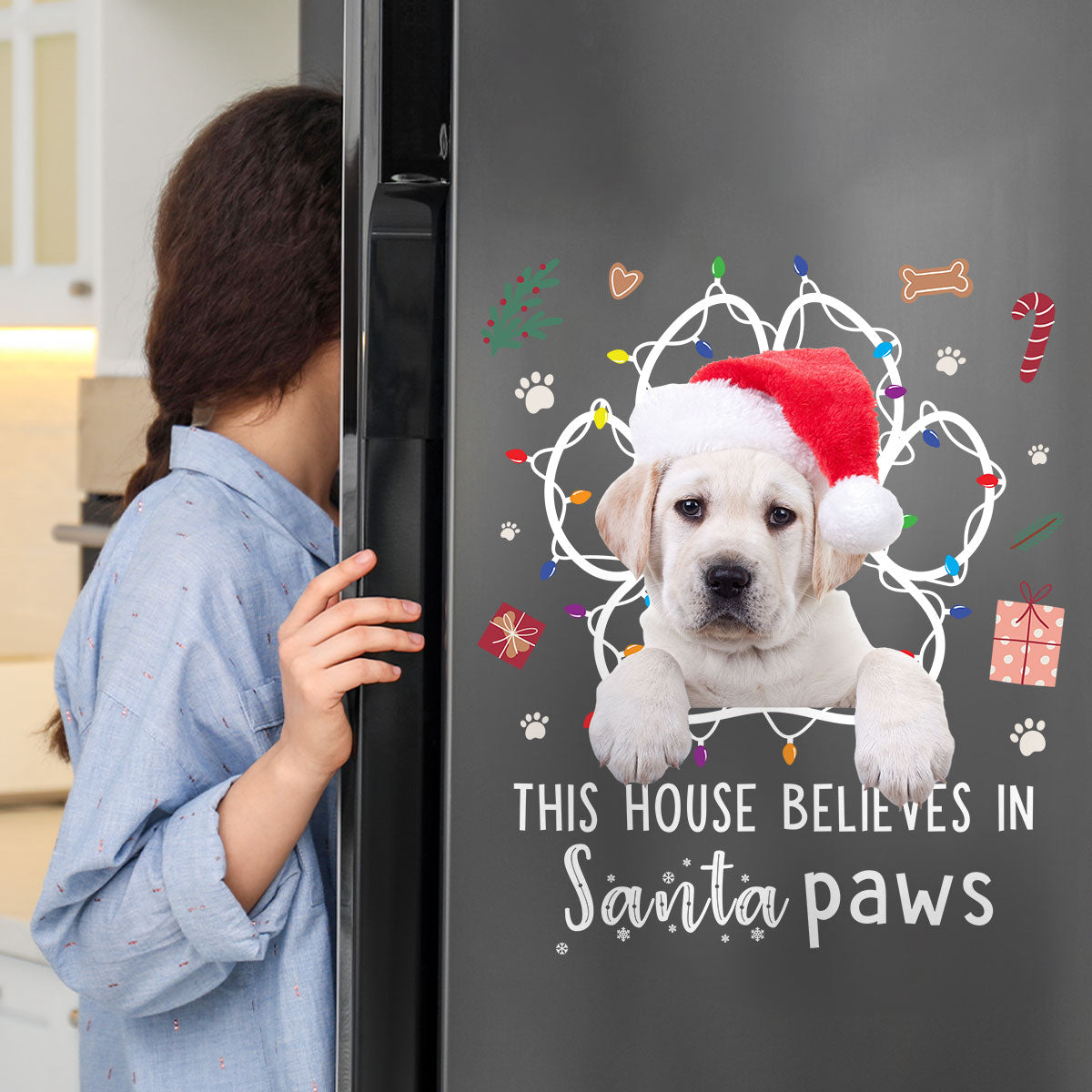 This House Believes In Santa Paws - Personalized Photo Decal