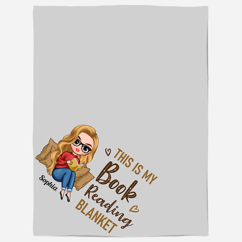 This Is My Book Reading Blanket - Personalized Blanket - Birthday Gift For Book Lovers  - Chibi Girls