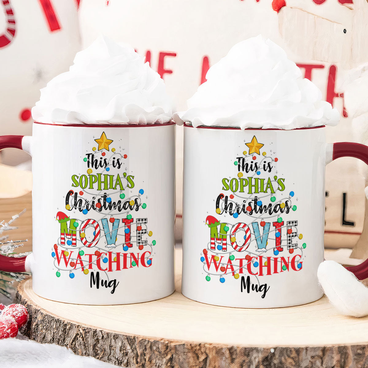 This Is My Christmas Movie Watching Mug - Personalized Accent Mug