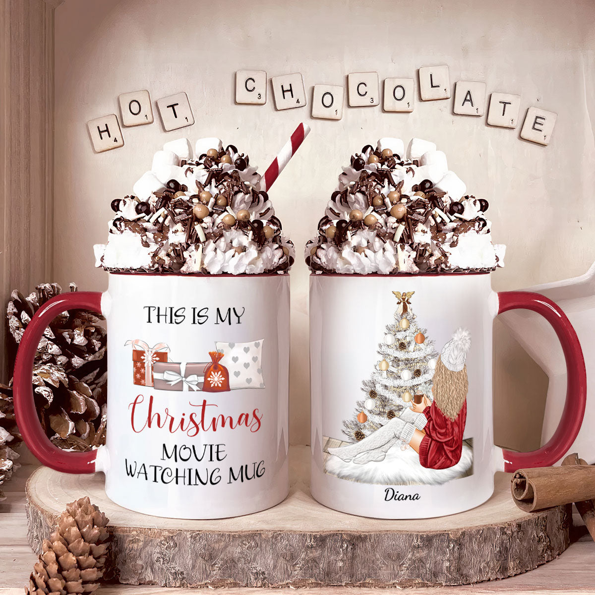 This Is My Christmas Movie Watching Mug - Personalized Accent Mug