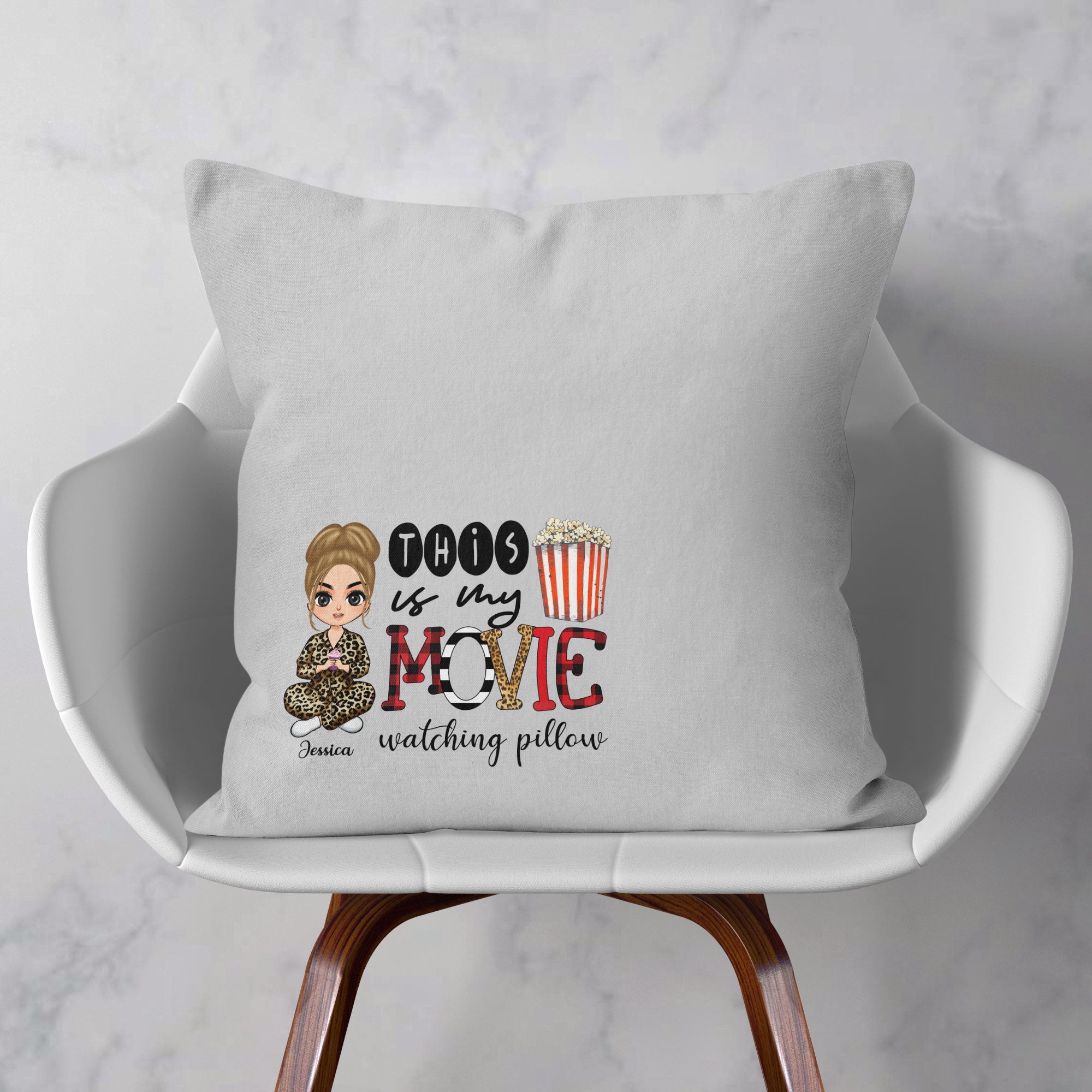 This Is My Movie Watching Pillow - Personalized Pillow (Insert Included) - Birthday, Christmas, New Year Gift For Her, Girl, Woman