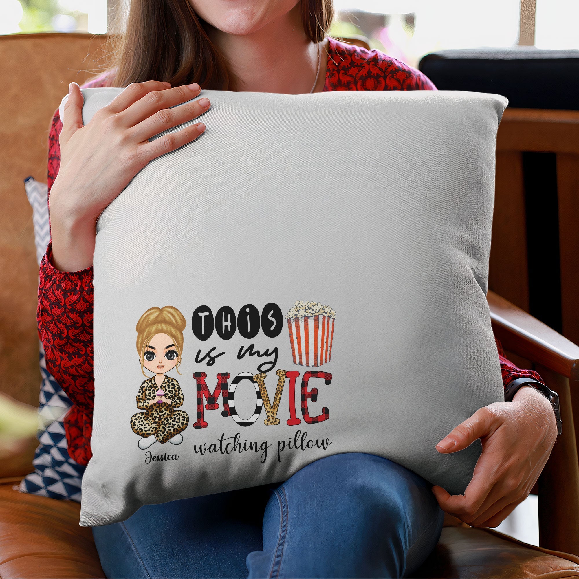 This Is My Movie Watching Pillow - Personalized Pillow (Insert Included) - Birthday, Christmas, New Year Gift For Her, Girl, Woman