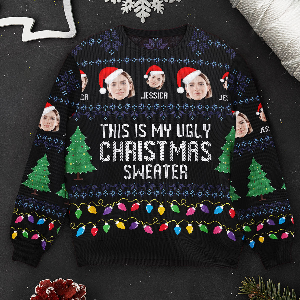 This Is My Ugly Christmas Sweater - Personalized Photo Ugly Sweater