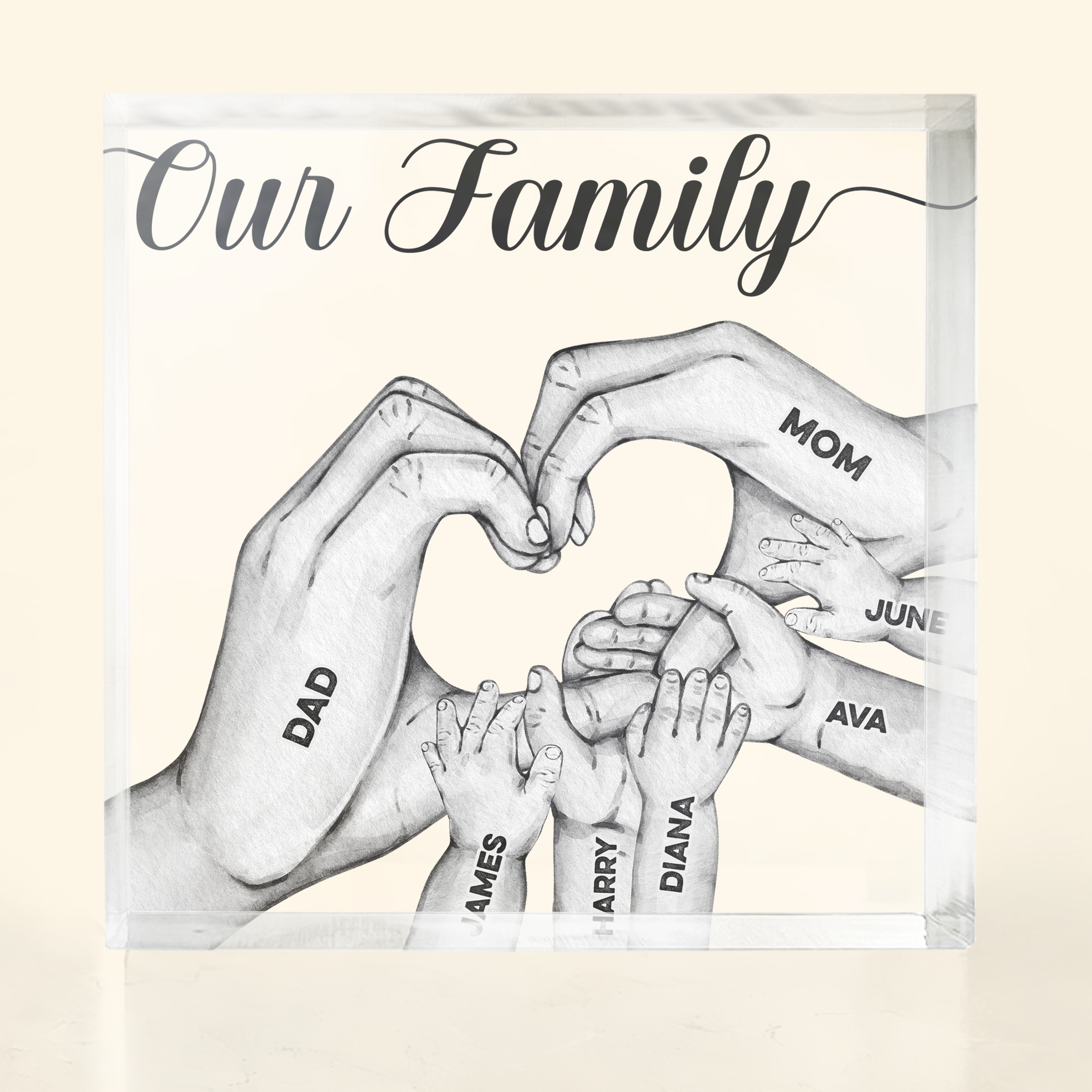 This Is Our Family - Personalized Custom Square-Shaped Acrylic Plaque