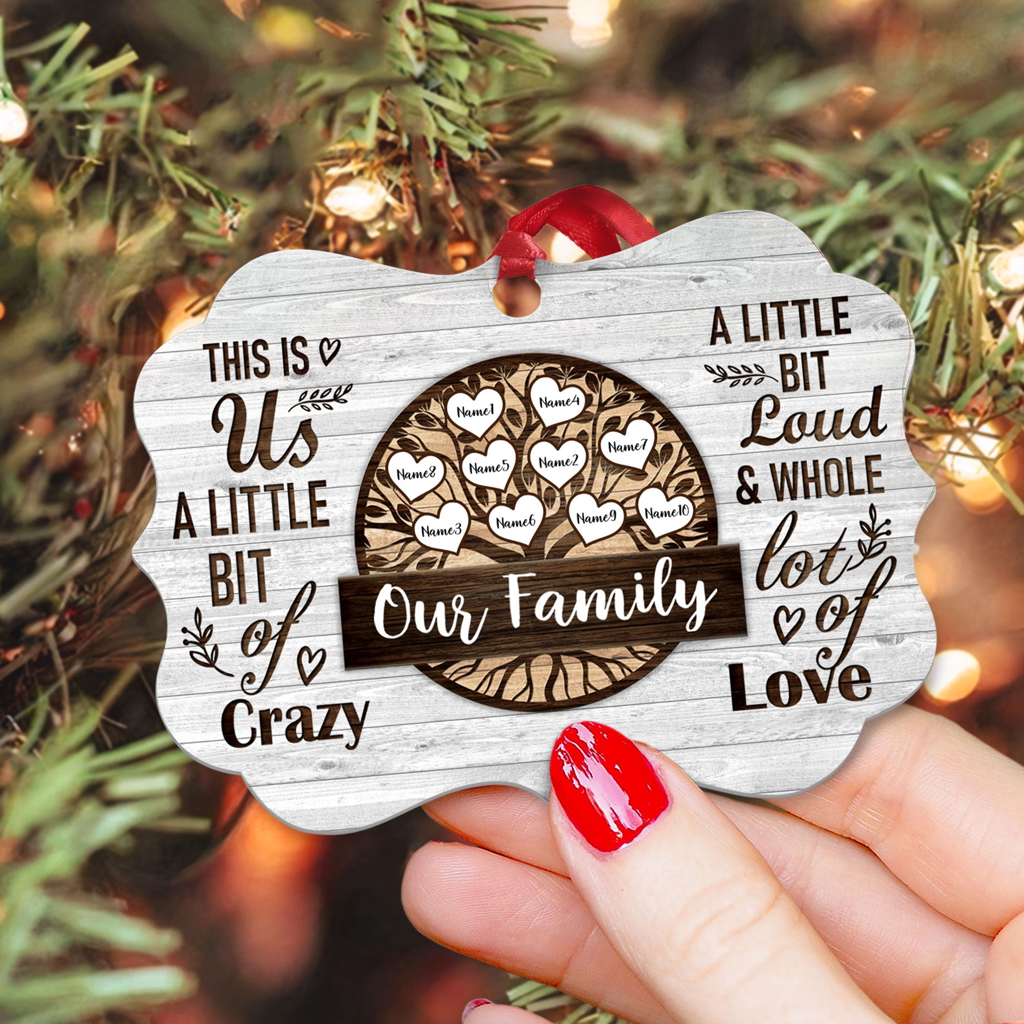 This Is Us A Little Bit Of Crazy - Personalized Aluminum Ornament - Christmas Gift For Family