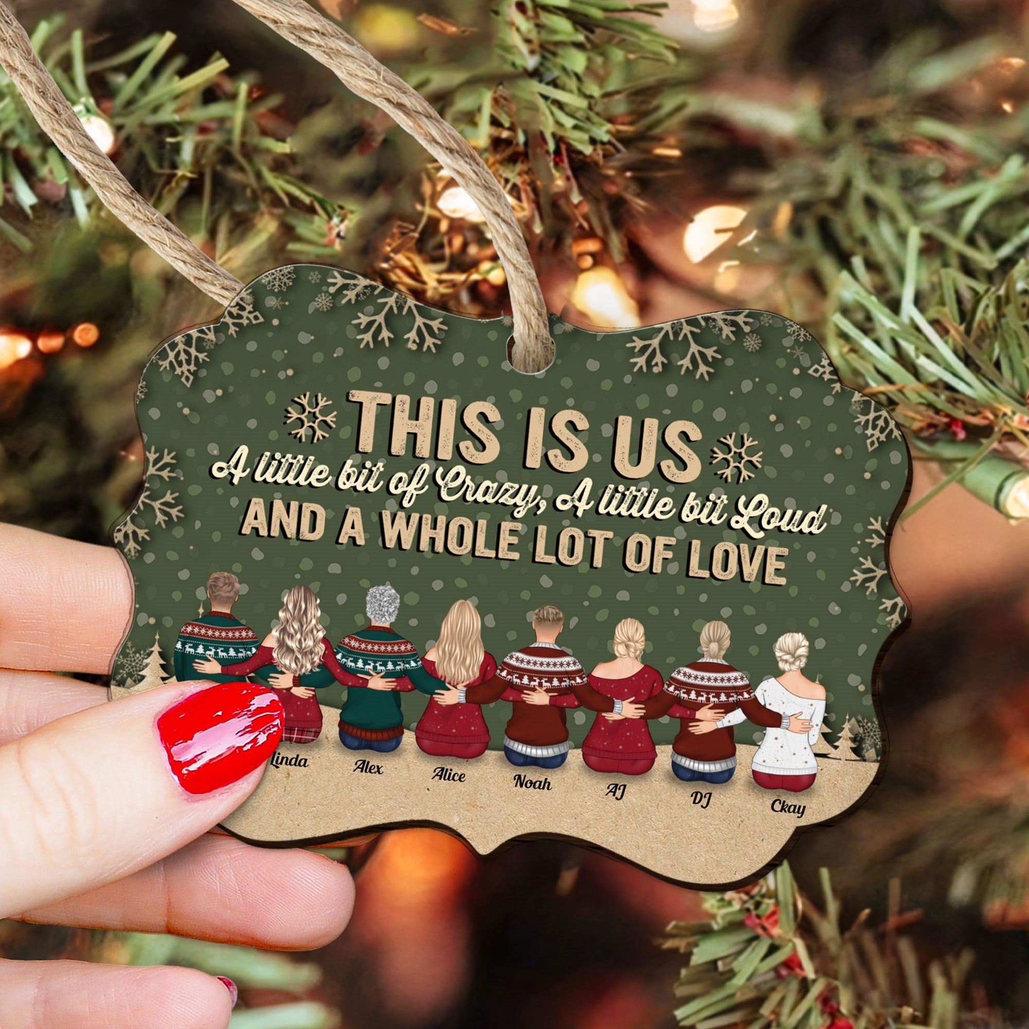 This Is Us A Little Bit Of Crazy - Personalized Wooden/Aluminum Ornament - Christmas Gift For Family - Up to 10 people