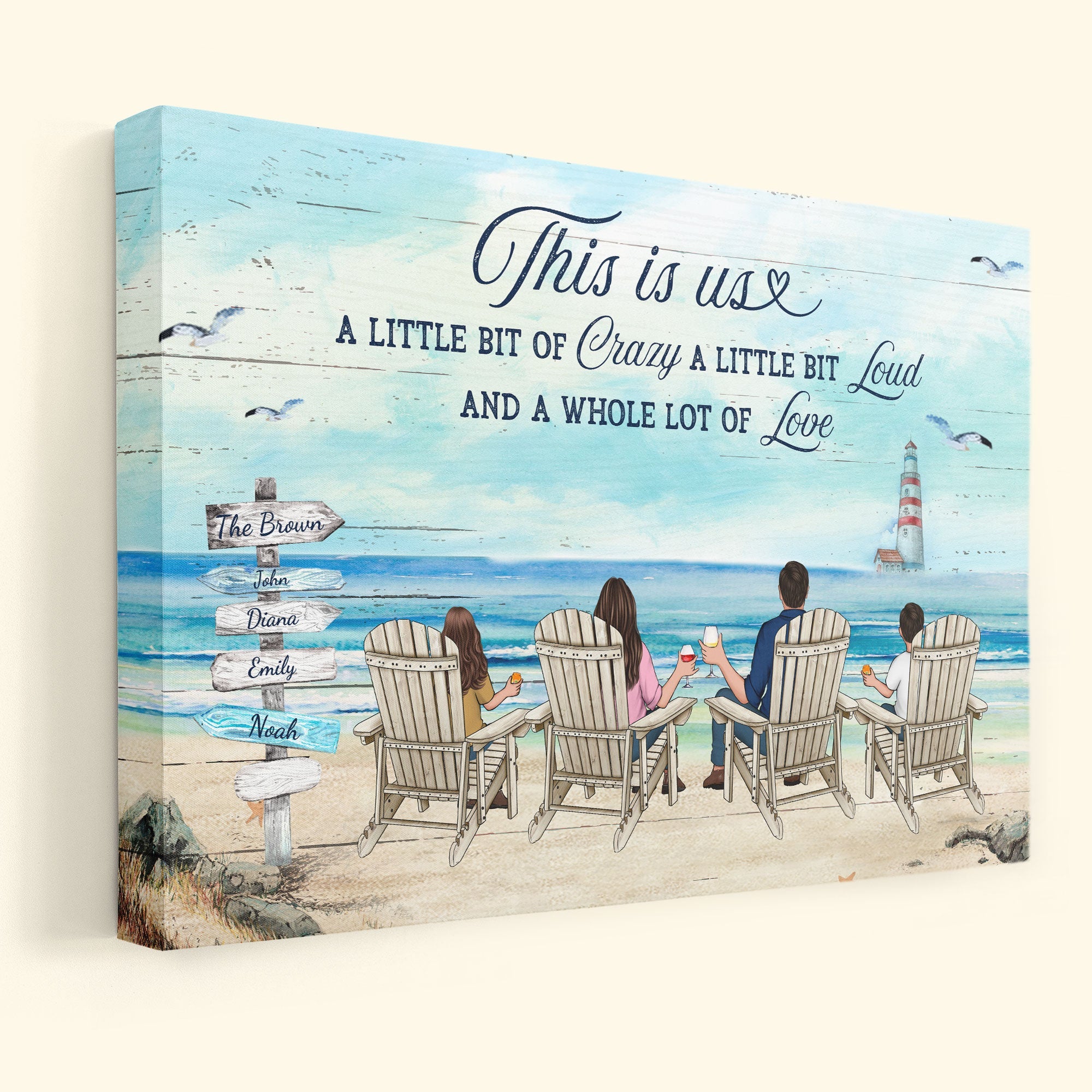 This Is Us A Little Bit Of Crazy Whole Lot Of Love - Personalized Wrapped Canvas