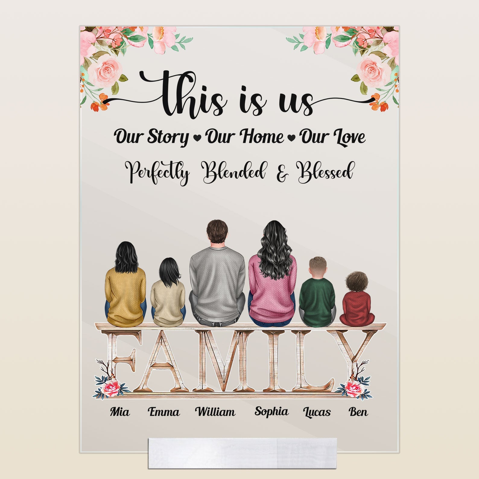 This Is Us, Our Story-Our Home-Our Love - Personalized Acrylic Plaque