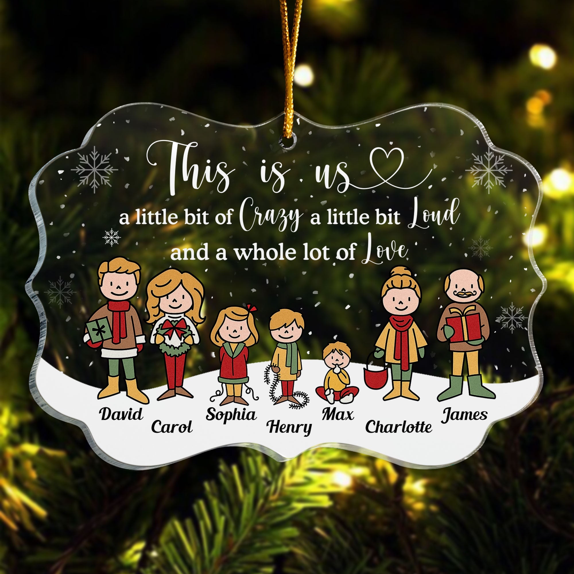 This Is Us - Personalized Acrylic Ornament - Christmas, New Year Gift For Dad, Mom, Kids, Family Member 