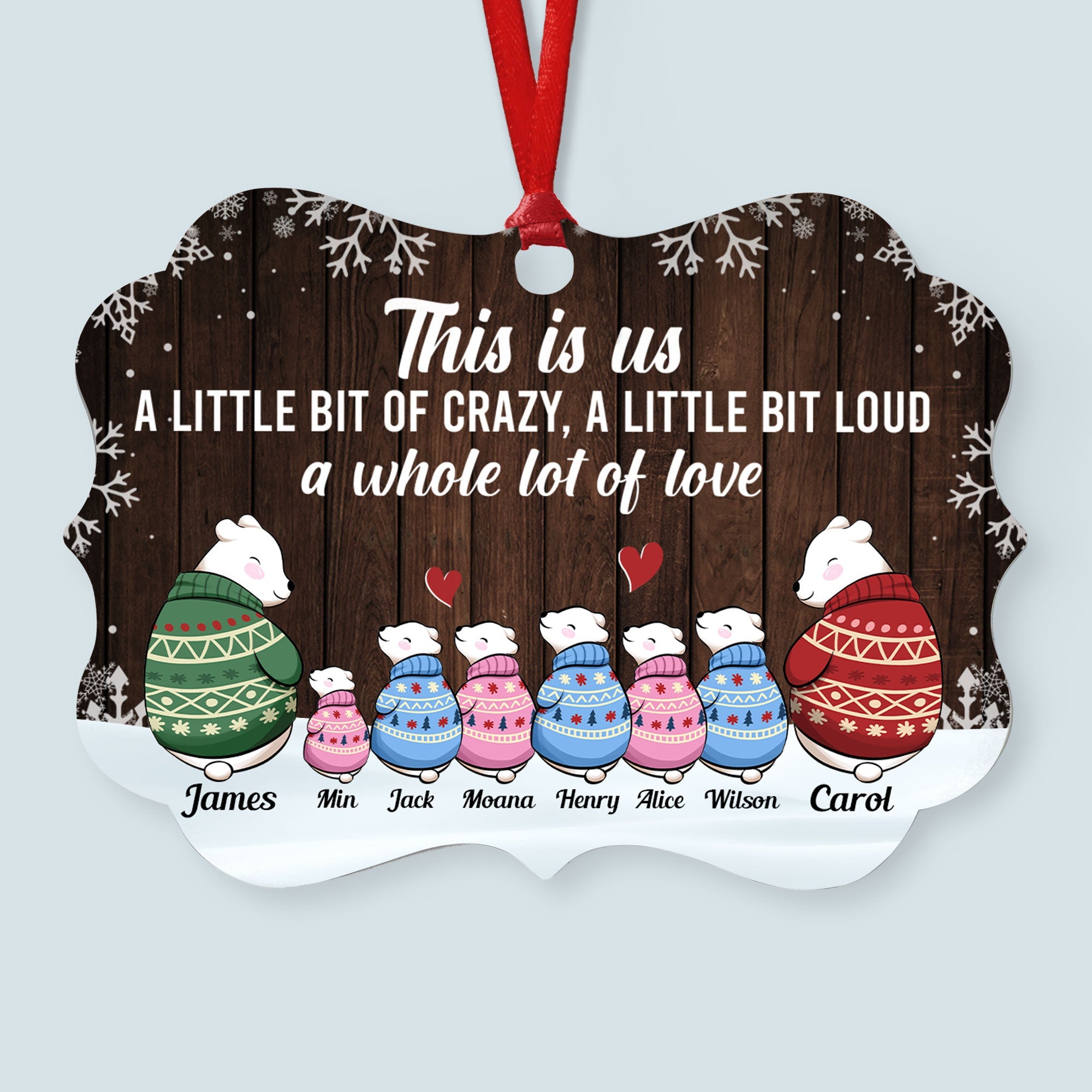 This Is Us - Personalized Aluminum Ornament - Christmas Gift For Dad, Mom, Children