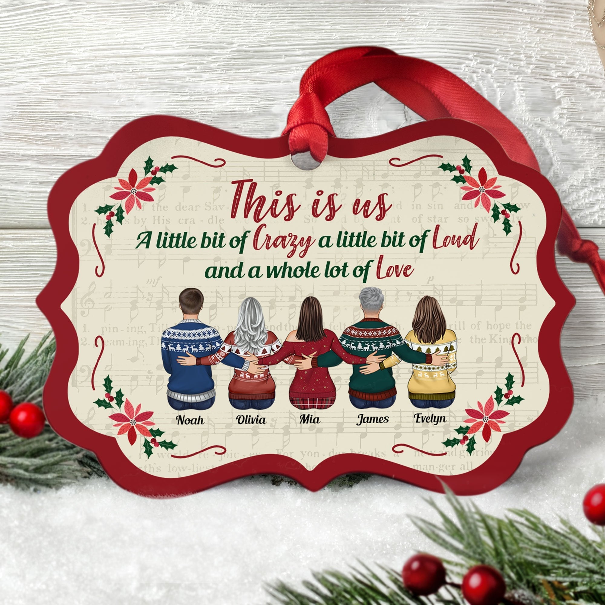 Our Family - Personalized Aluminum/Wooden Ornament