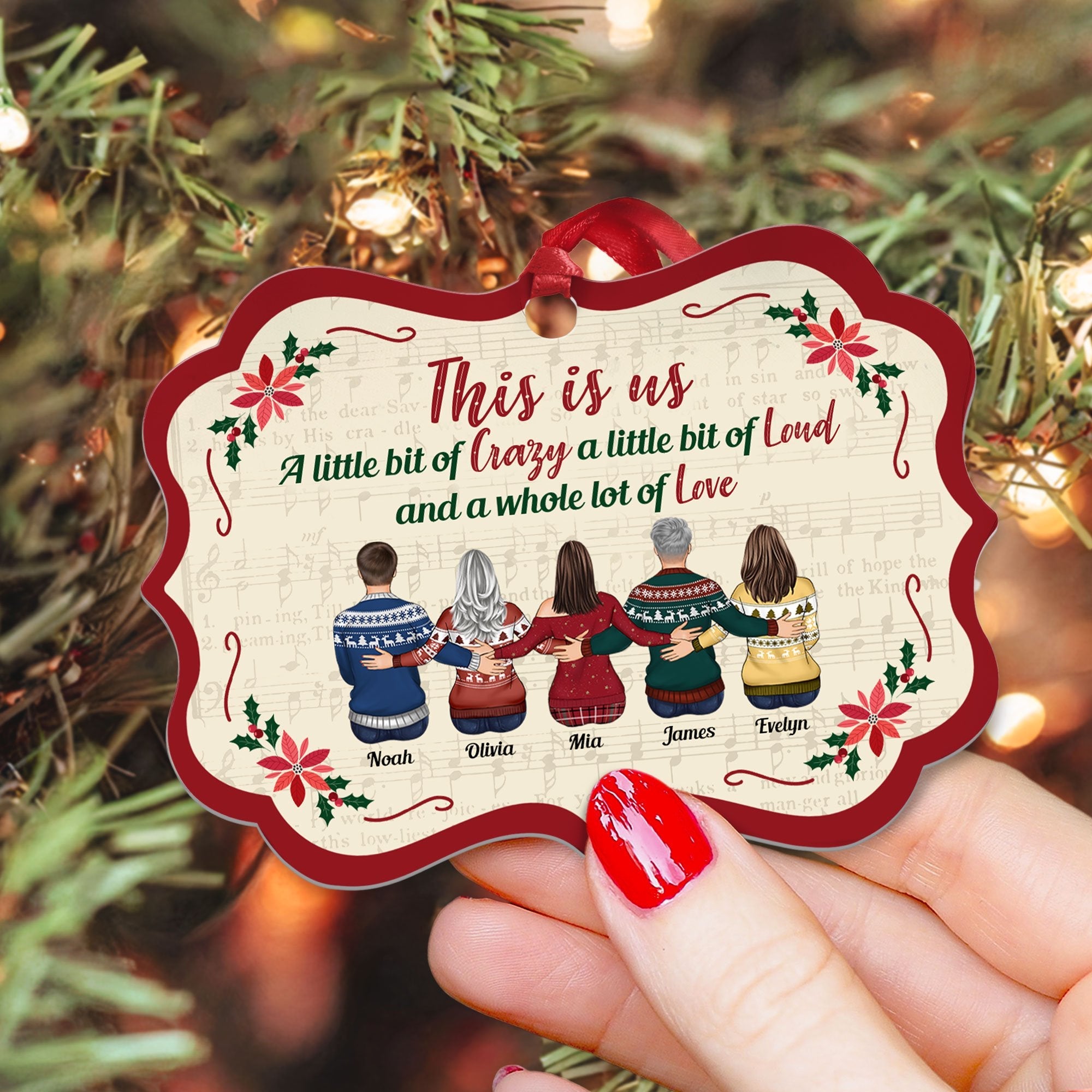 Our Family - Personalized Aluminum/Wooden Ornament