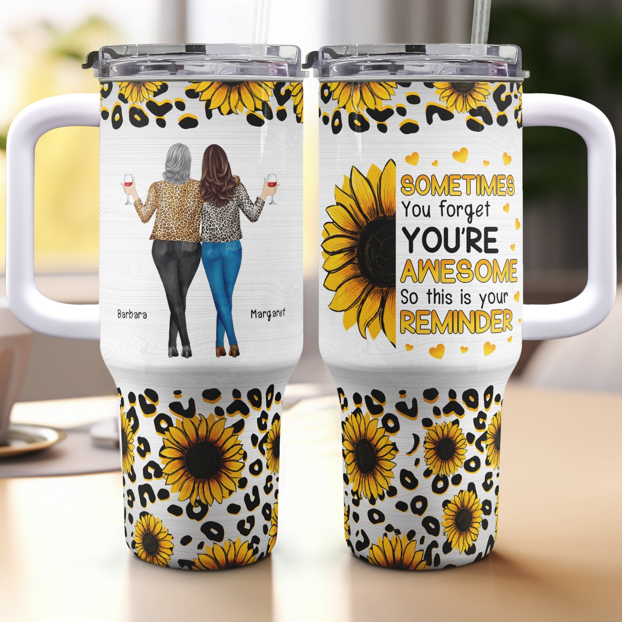 This Is Your Reminder Sunflower Mom Gift - Personalized 40oz Tumbler With Straw