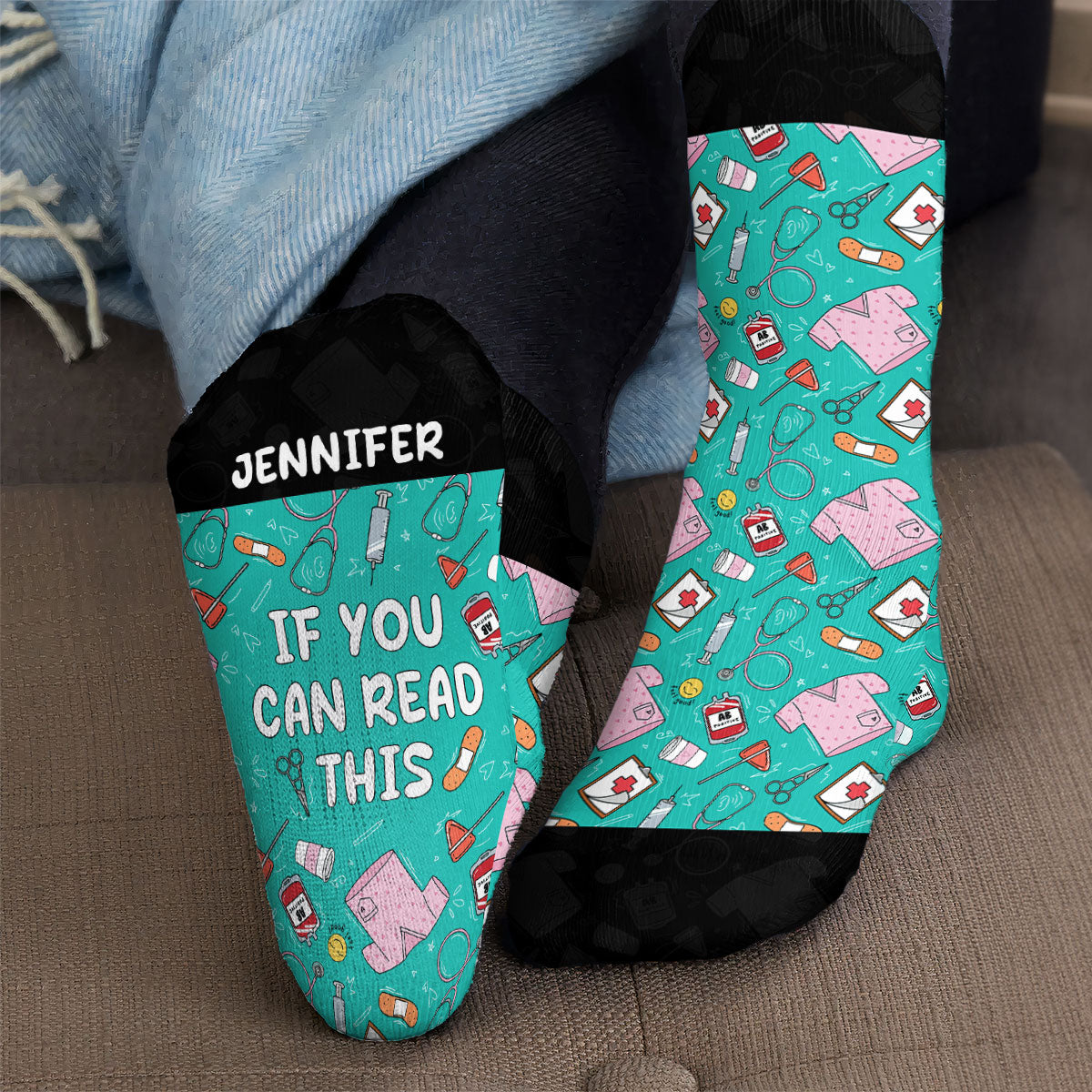 This Nurse Is Off Duty - Personalized Crew Socks