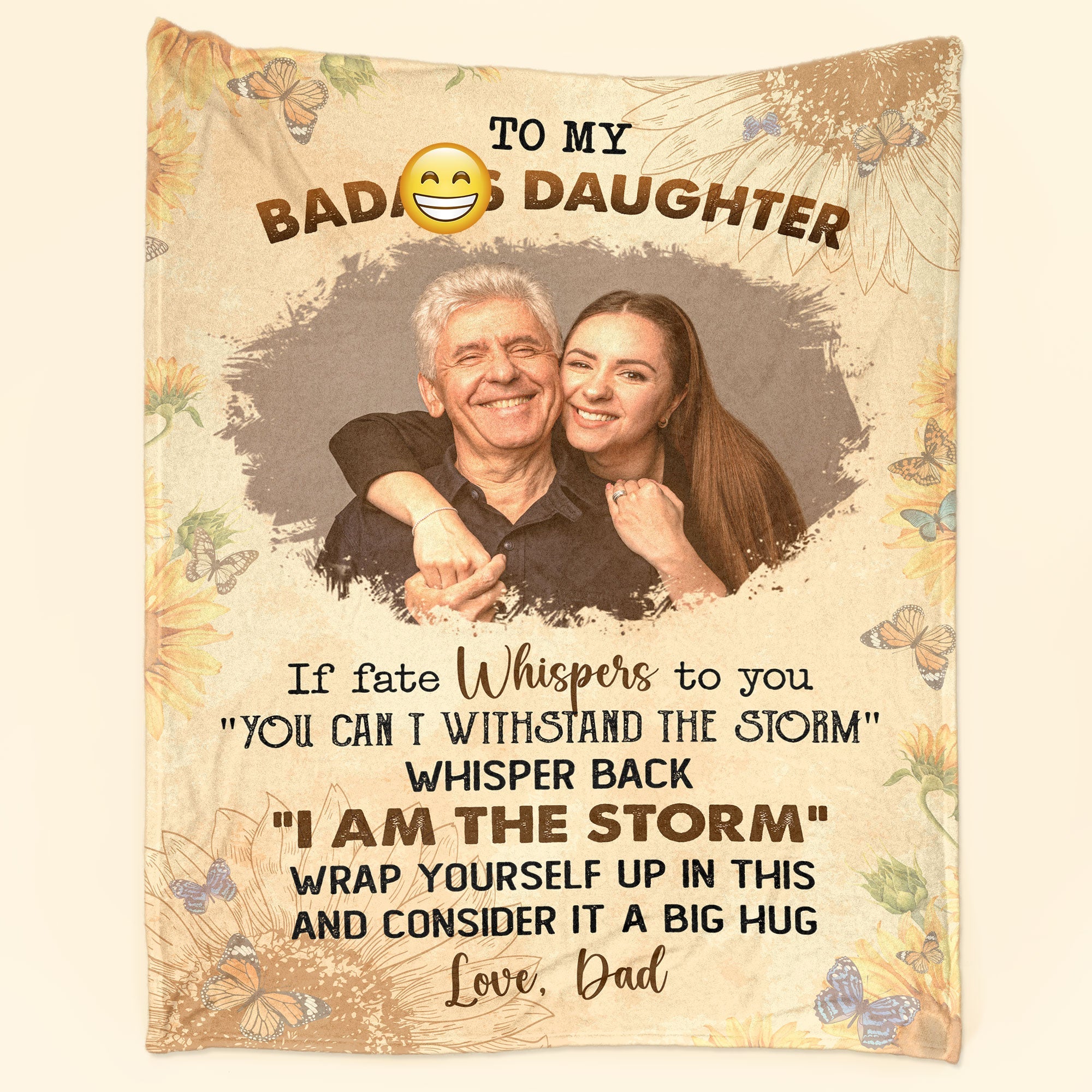 To My Badass Daughter From Dad - Personalized Photo Blanket