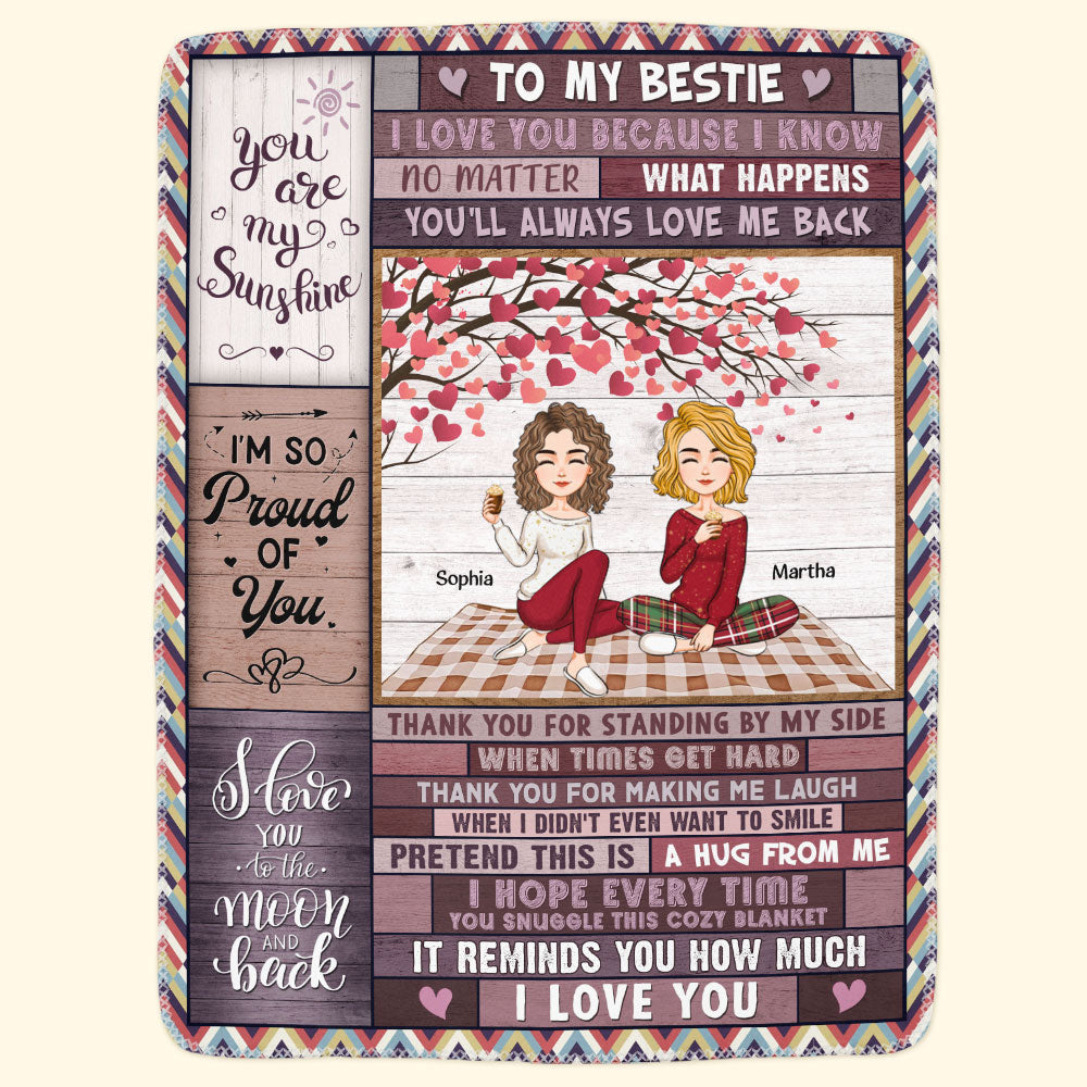 To My Bestie I Love You - Personalized Blanket