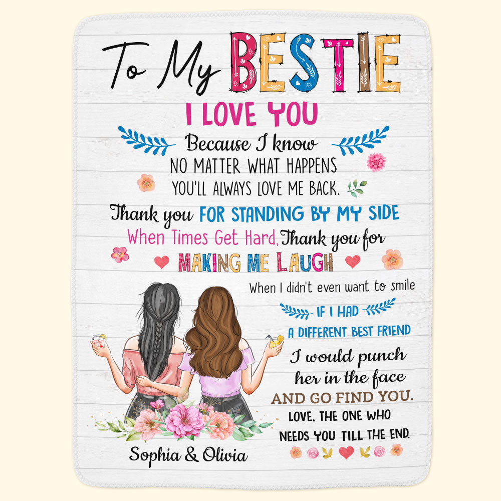 To My Bestie I Love You - Personalized Blanket