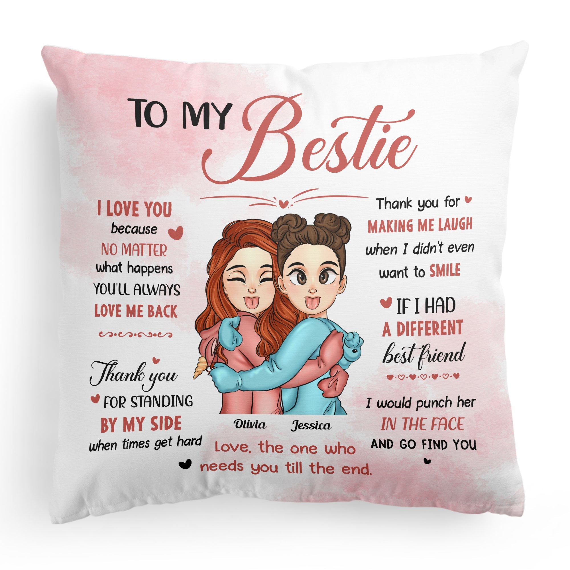 To My Bestie - Personalized Pillow (Insert Included)