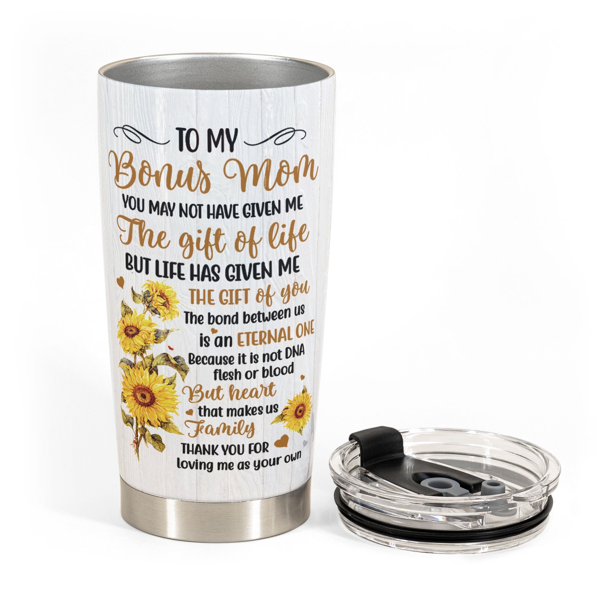 To My Bonus Mom - Personalized Tumbler Cup - Birthday, Mother's Day Gift For Mother, Bonus Mom, Step Mom