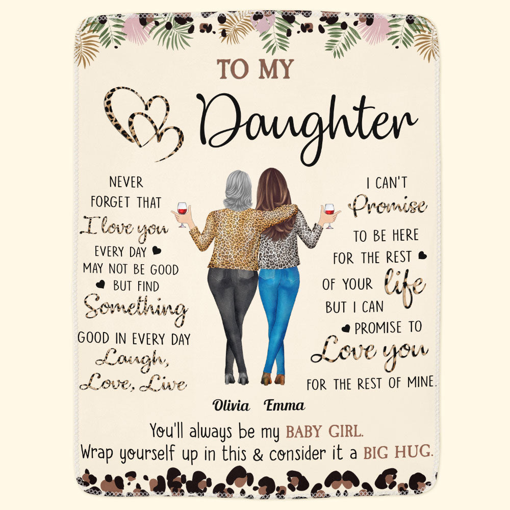 To My Daughter I Love You From Mom - Personalized Daughter Blanket