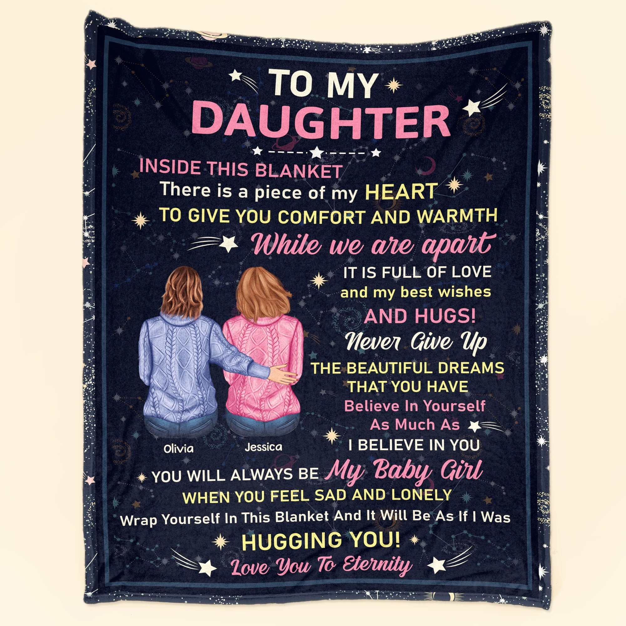 To My Daughter Inside This Blanket Is My Heart - Personalized Blanket