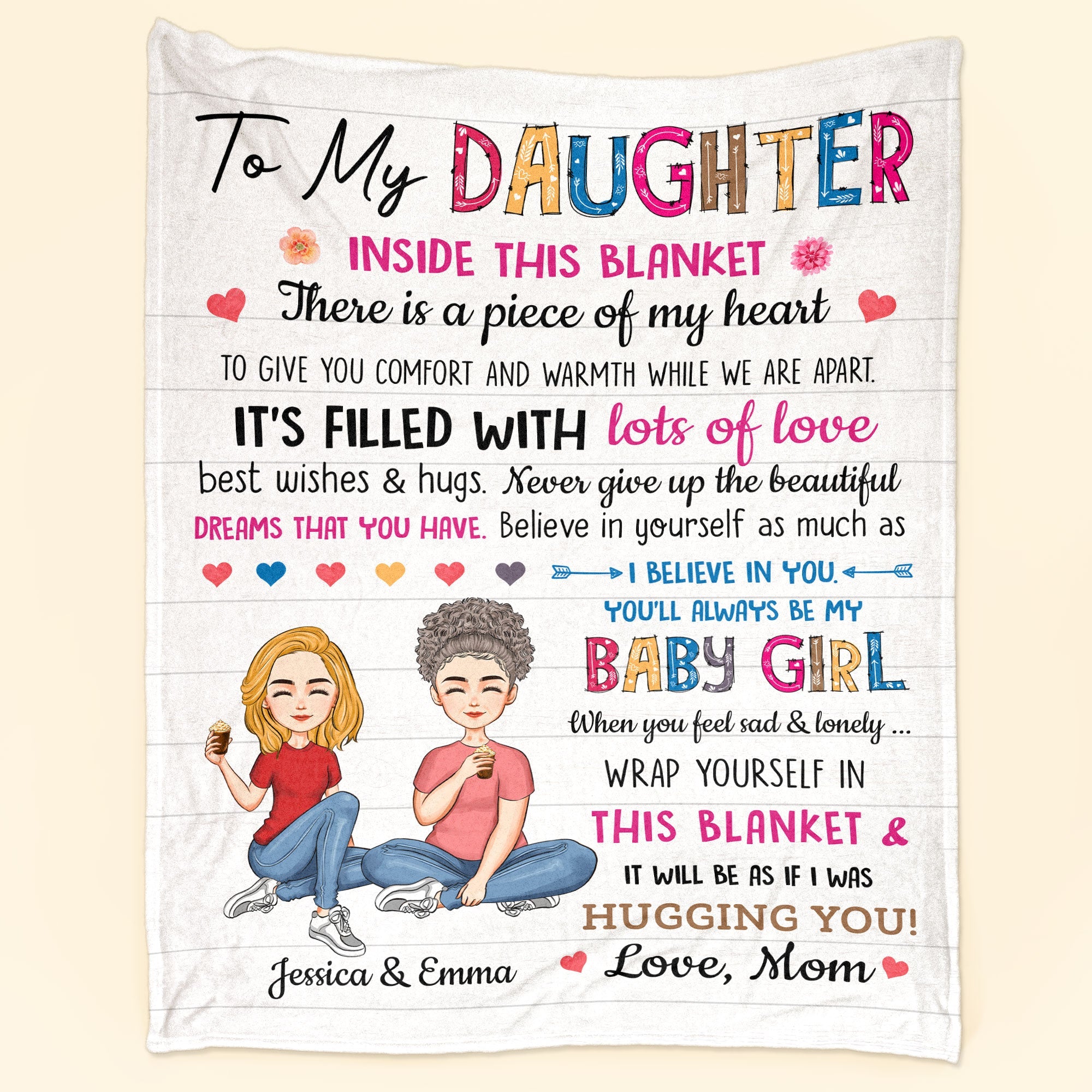 To My Daughter Inside This Blanket - Personalized Blanket