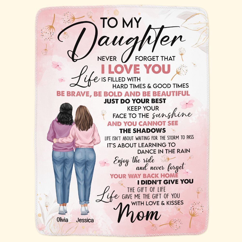 To My Daughter Never Forget That I Love You - Personalized Daughter Blanket