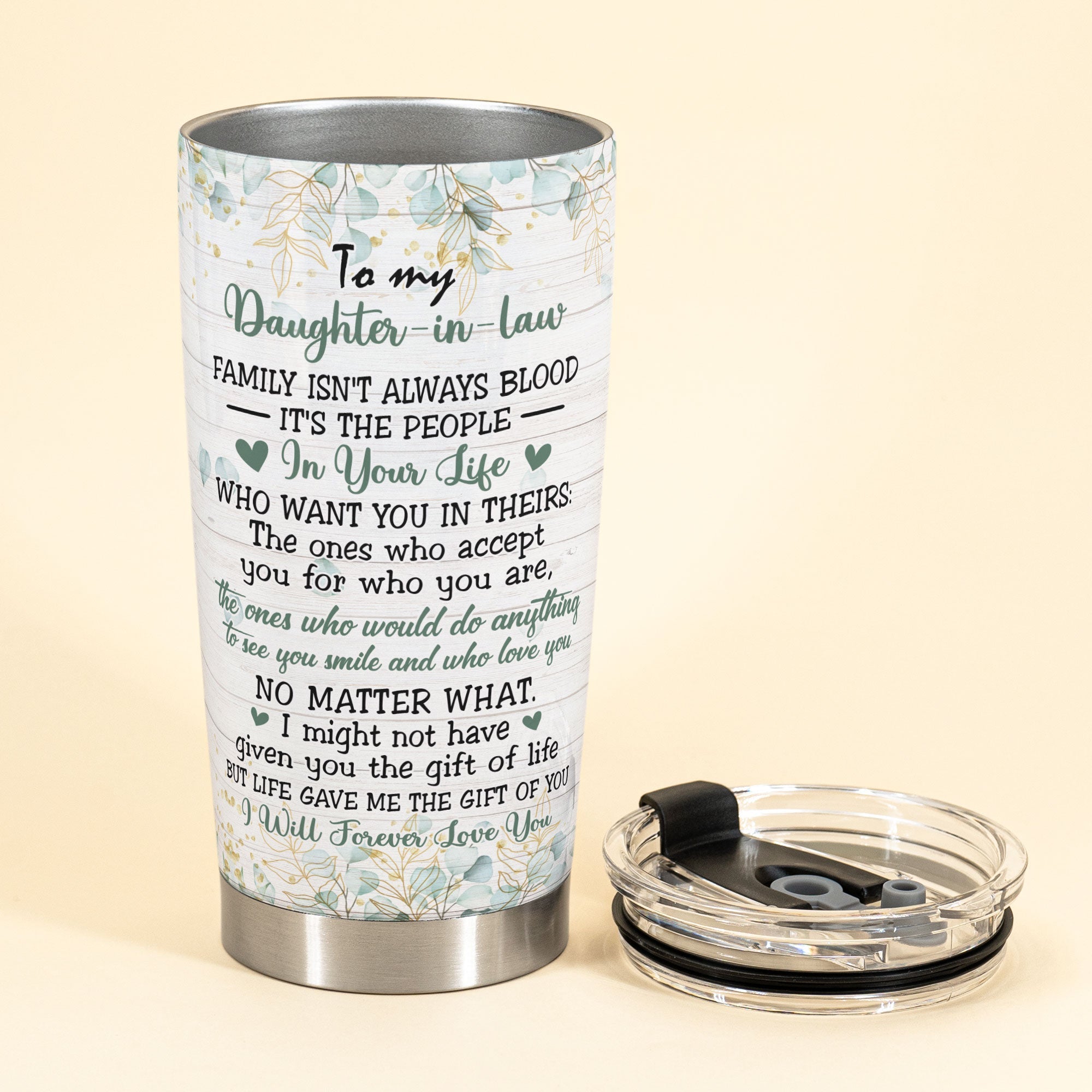 To My Daughter-in-law - Personalized Tumbler Cup - Birthday Wedding Gift For Daughter-in-law, Bonus Daughter - Gift From Mom, Mother-in-law