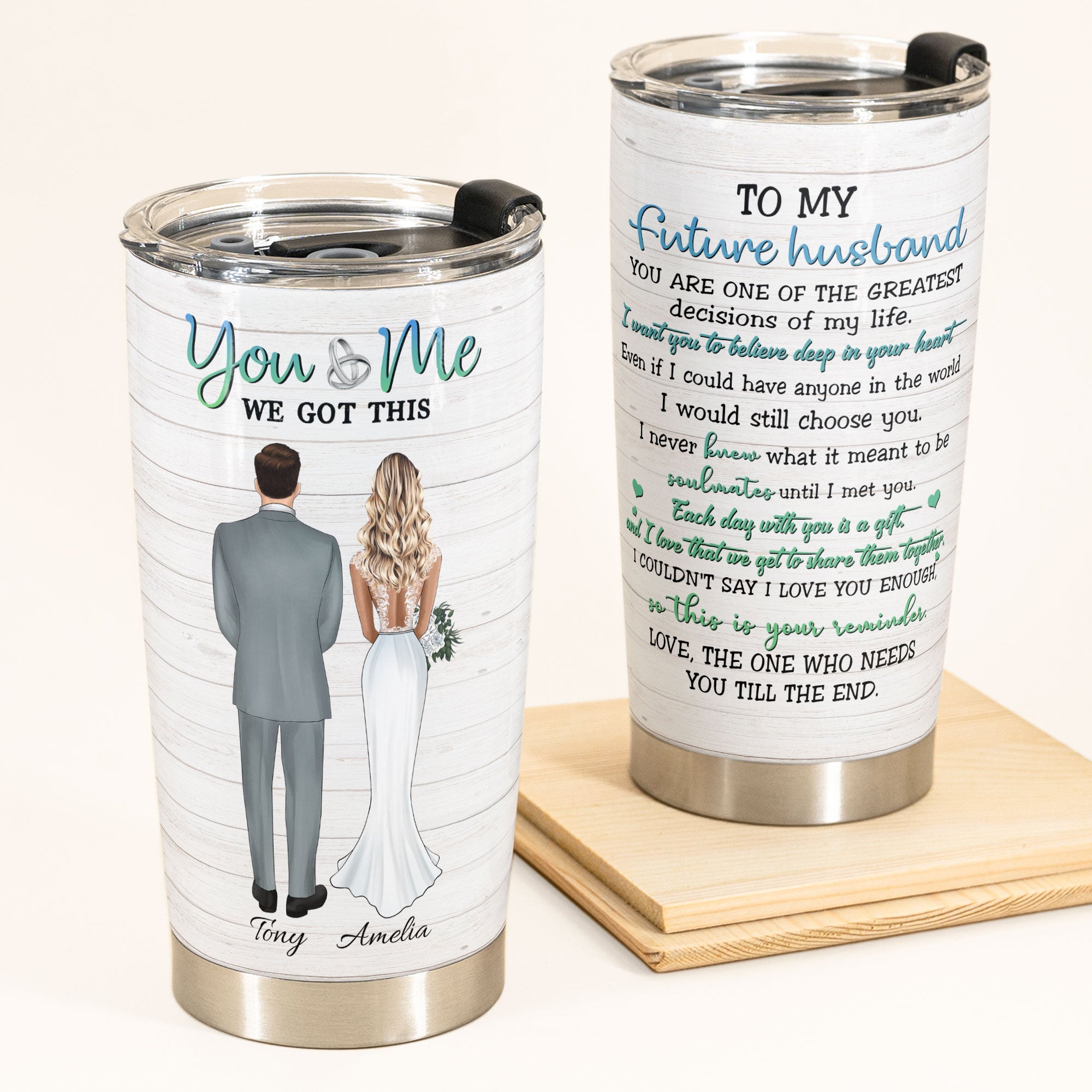 To My Future Husband - Personalized Tumbler Cup - Wedding Gift For Groom