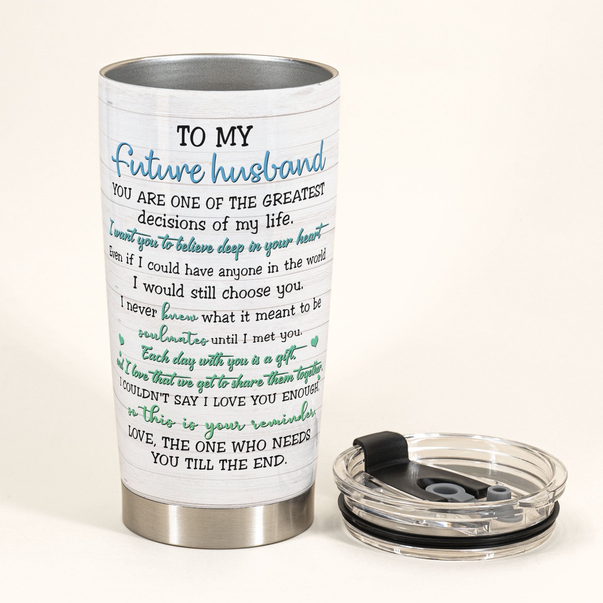 To My Future Husband - Personalized Tumbler Cup - Wedding Gift For Groom