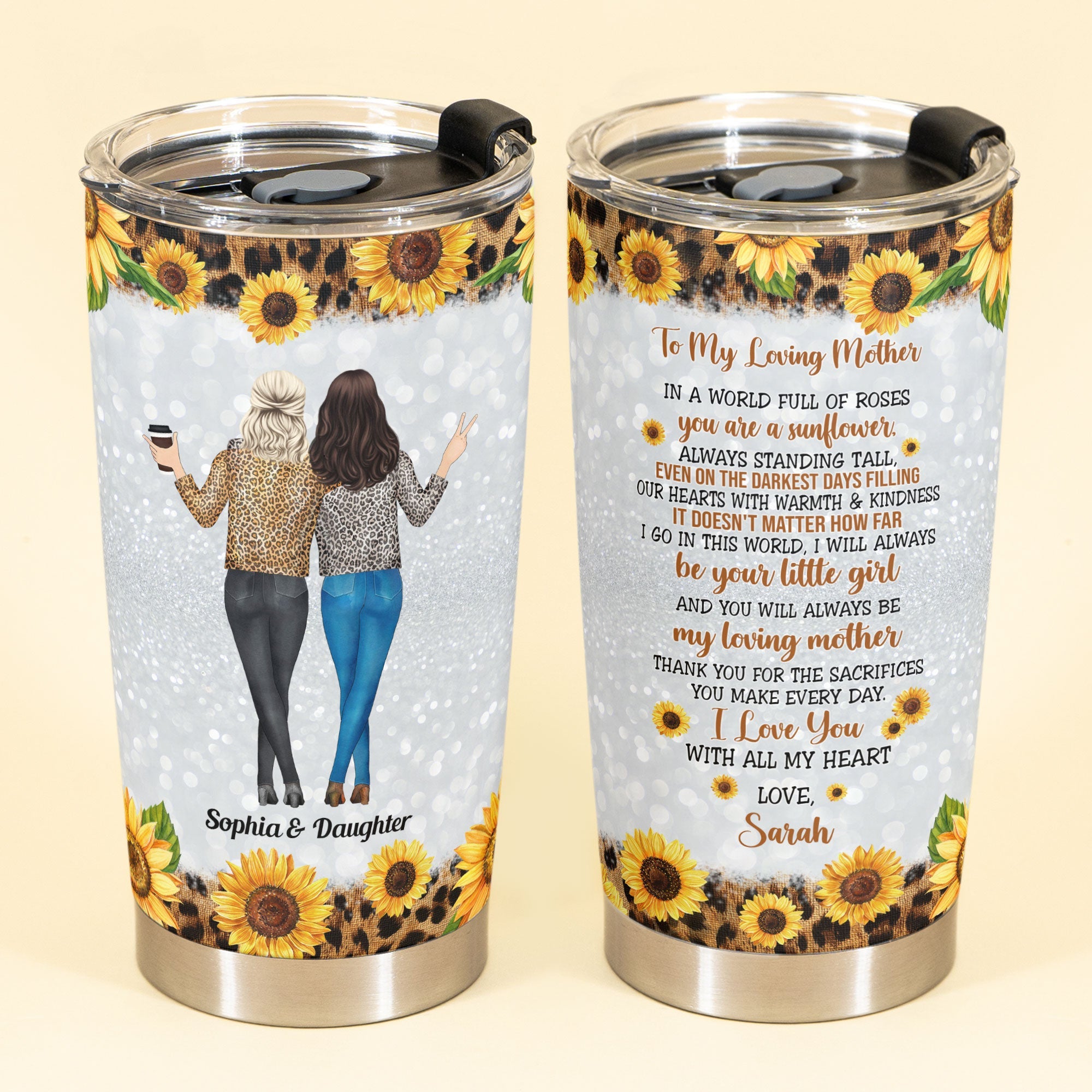 To My Loving Mother - Personalized Tumbler Cup - Birthday Gift For Mother, Mom