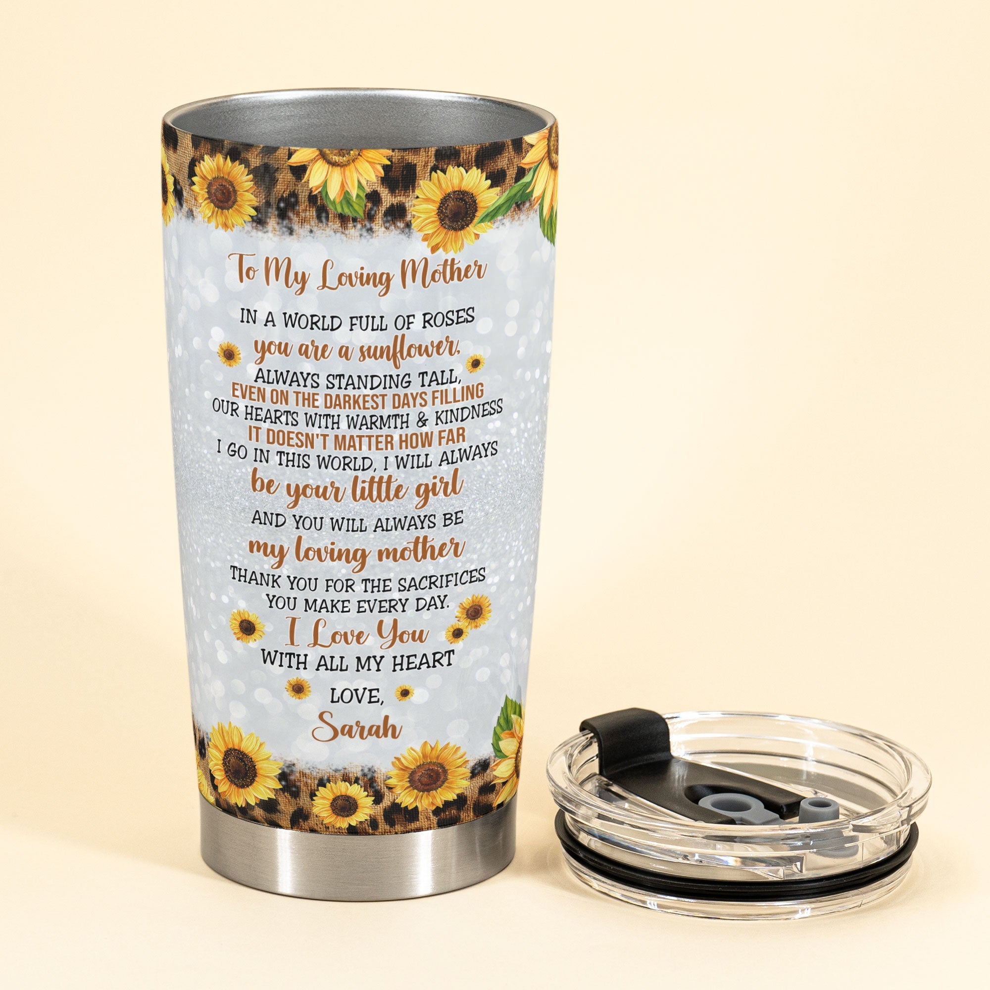 To My Loving Mother - Personalized Tumbler Cup - Birthday Gift For Mother, Mom