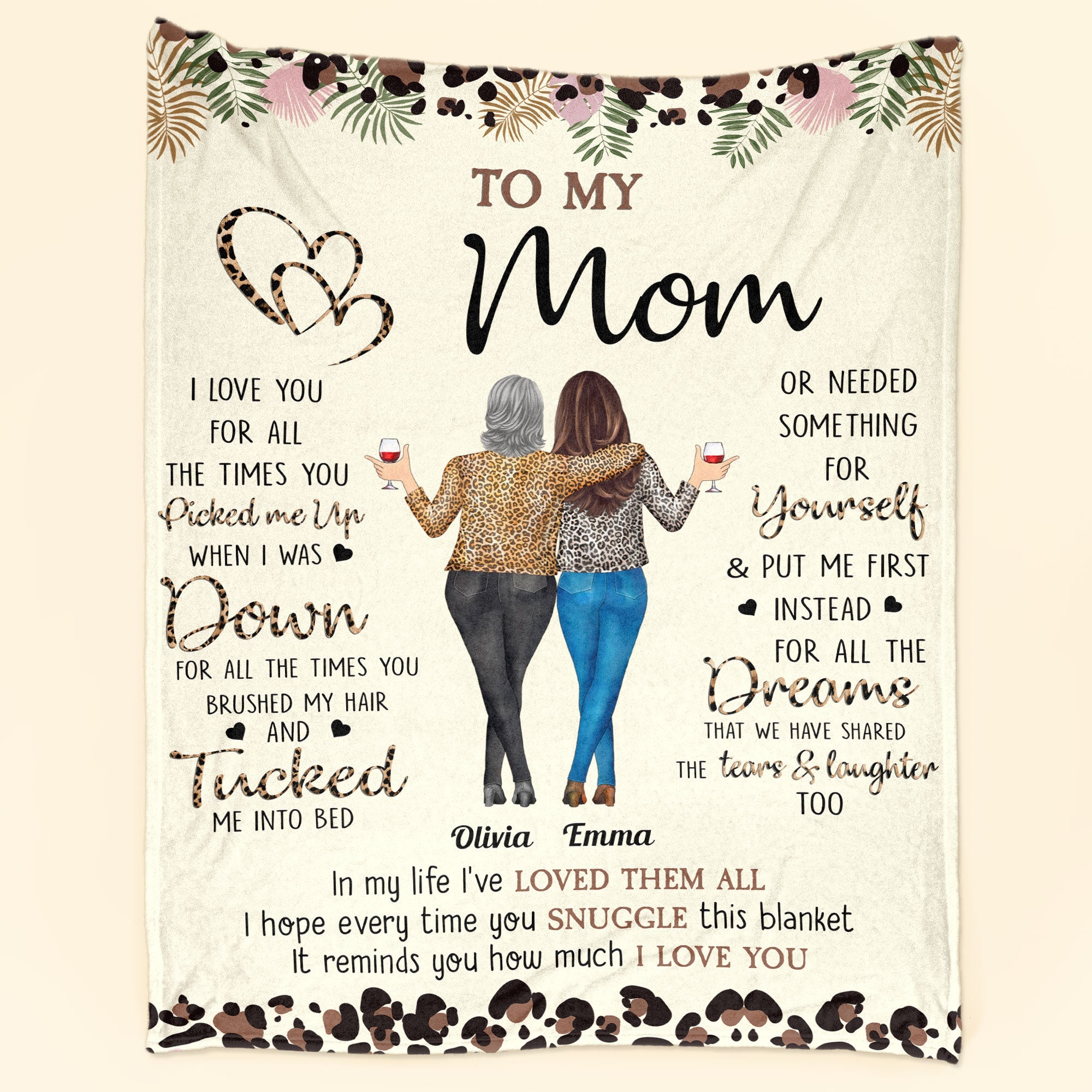 To My Mom Every Time You Snuggle This Blanket - Personalized Blanket